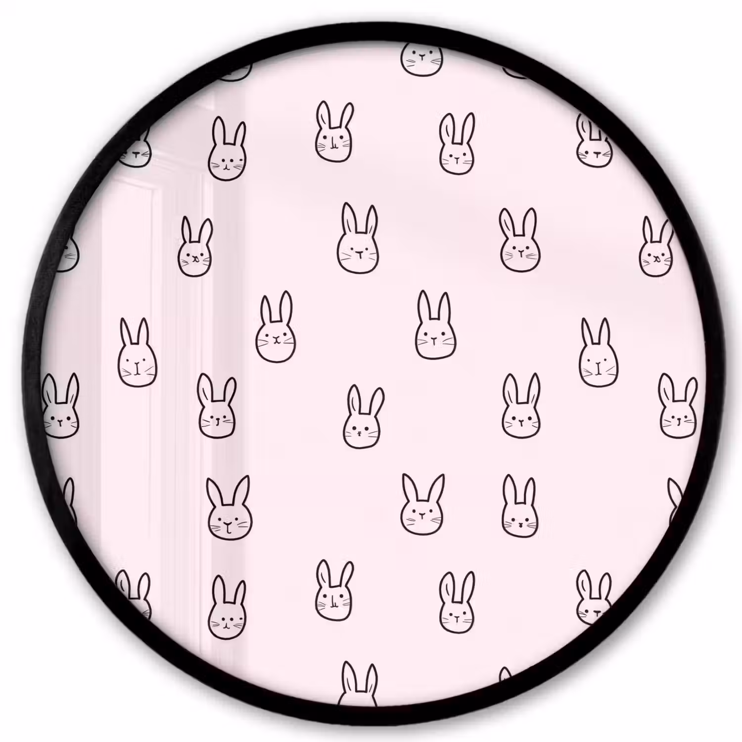 Konijnen - Minimalistisch - Roze Fotolijst rond zonder passe partout klein 856 -3d