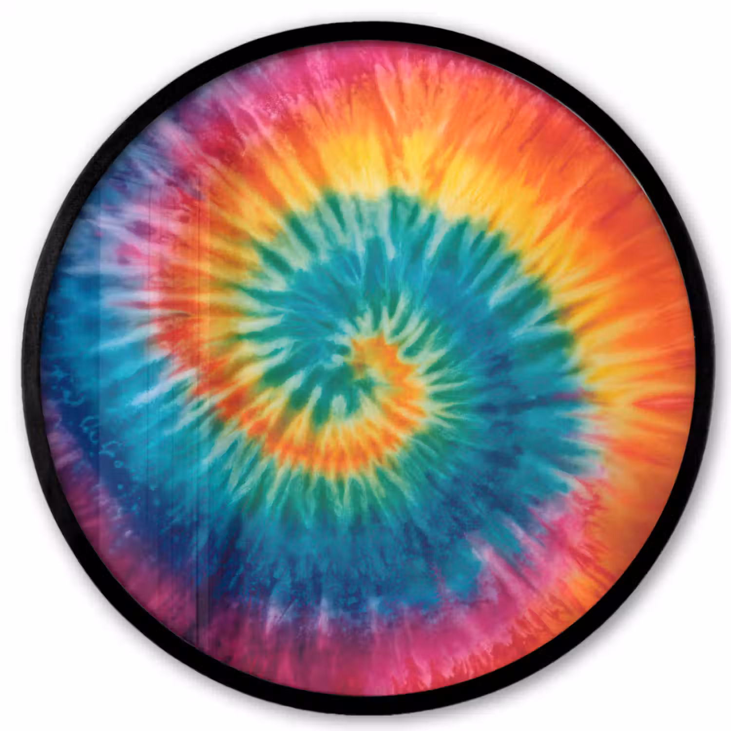 Regenboogkleuren - Tie dye - Fotolijst rond zonder passe partout klein -3d