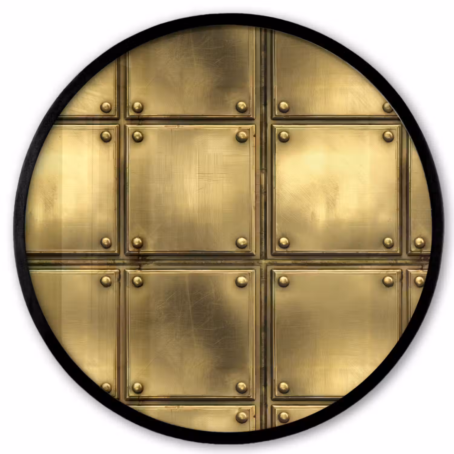 Platen - Industrieel - Stoer - Goud Fotolijst rond zonder passe partout klein 856 -3d
