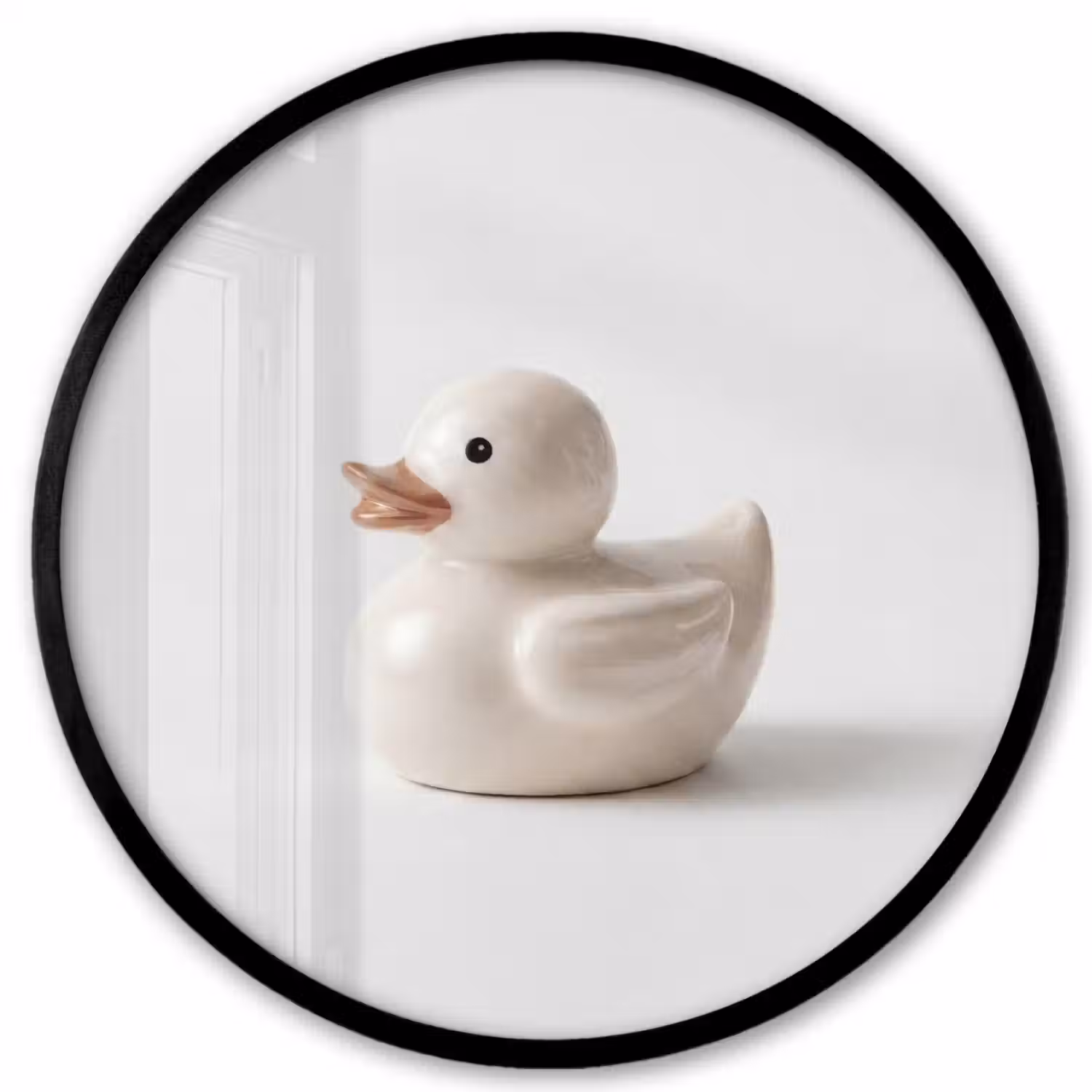 Badeend - Minimalistisch - Wit Fotolijst rond zonder passe partout klein -3d