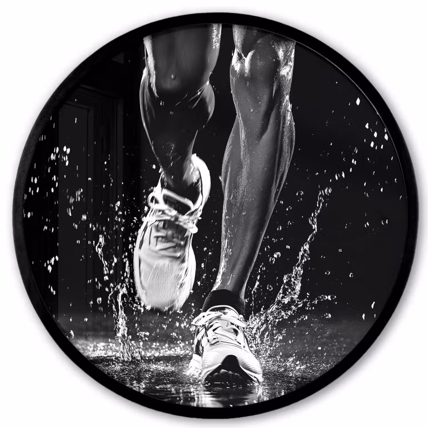 Hardloopschoenen - Rennen - Druppels - Zwart Fotolijst rond zonder passe partout klein -3d