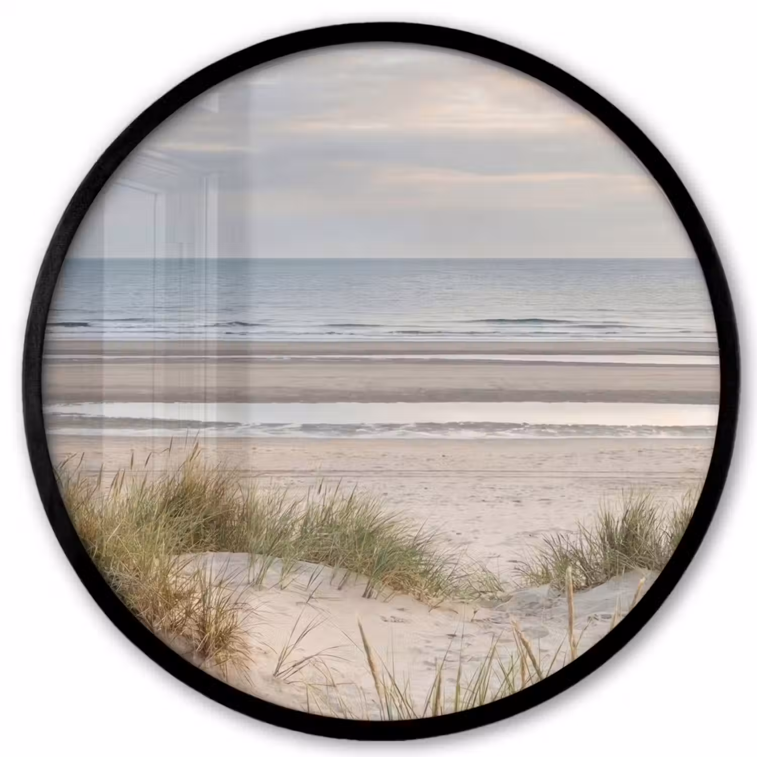 Zandstrand - Bewolkt - Duinen Fotolijst rond zonder passe partout klein -3d