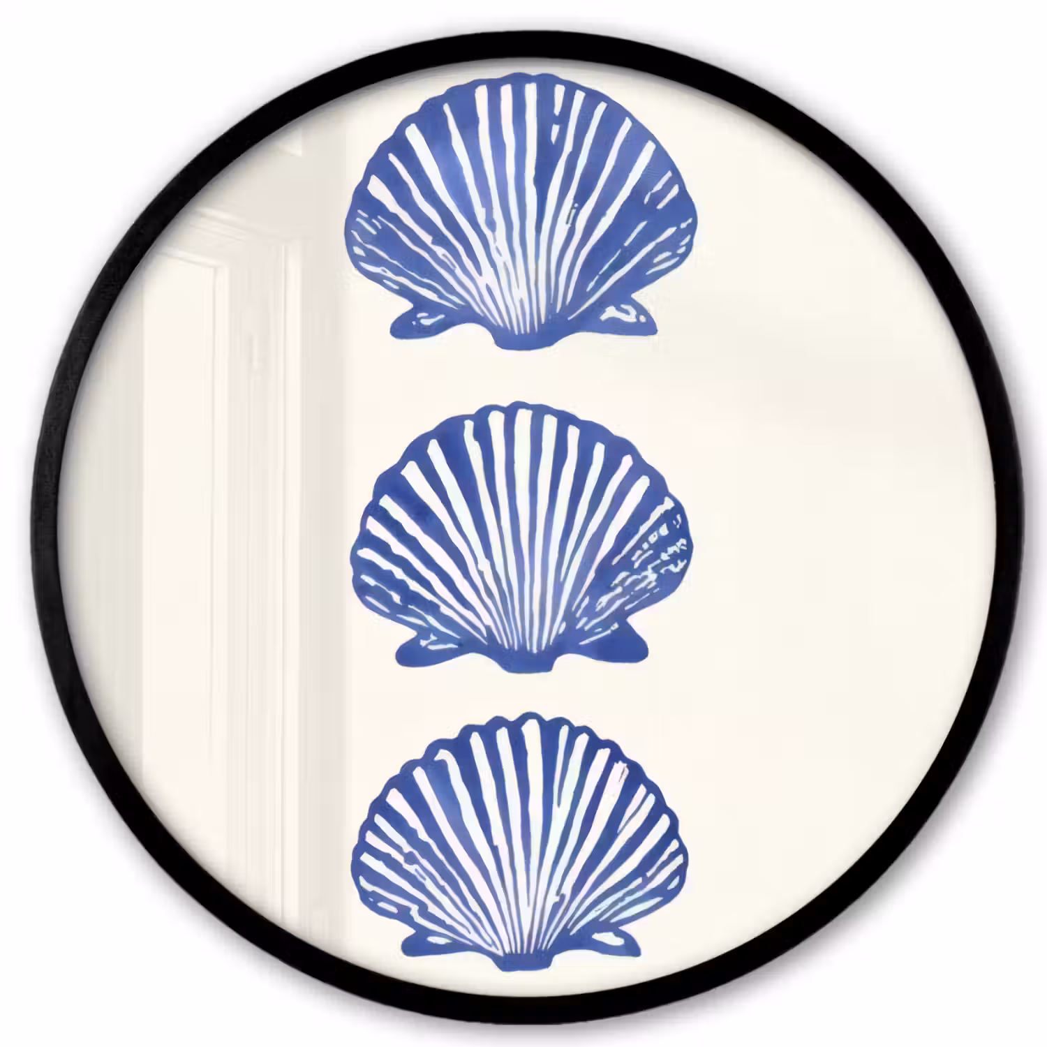 Schelpen - Blauw - Patroon Fotolijst rond zonder passe partout klein -3d