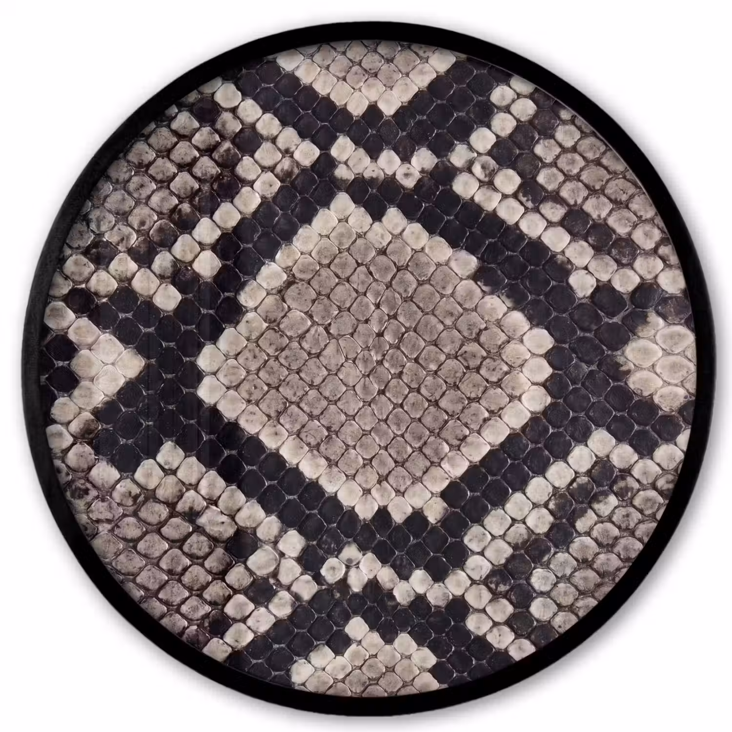 Slangenleer - Patroon - Beige Fotolijst rond zonder passe partout klein -3d