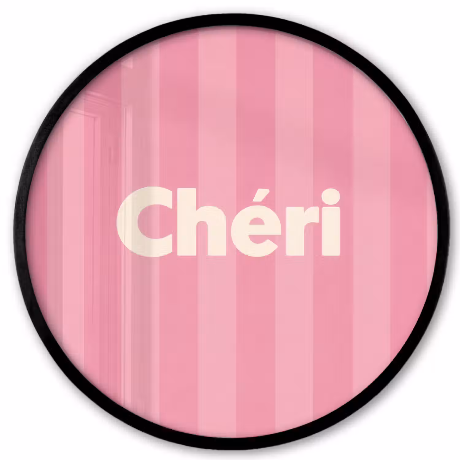 Gestreept - Roze - Chéri Fotolijst rond zonder passe partout klein -3d
