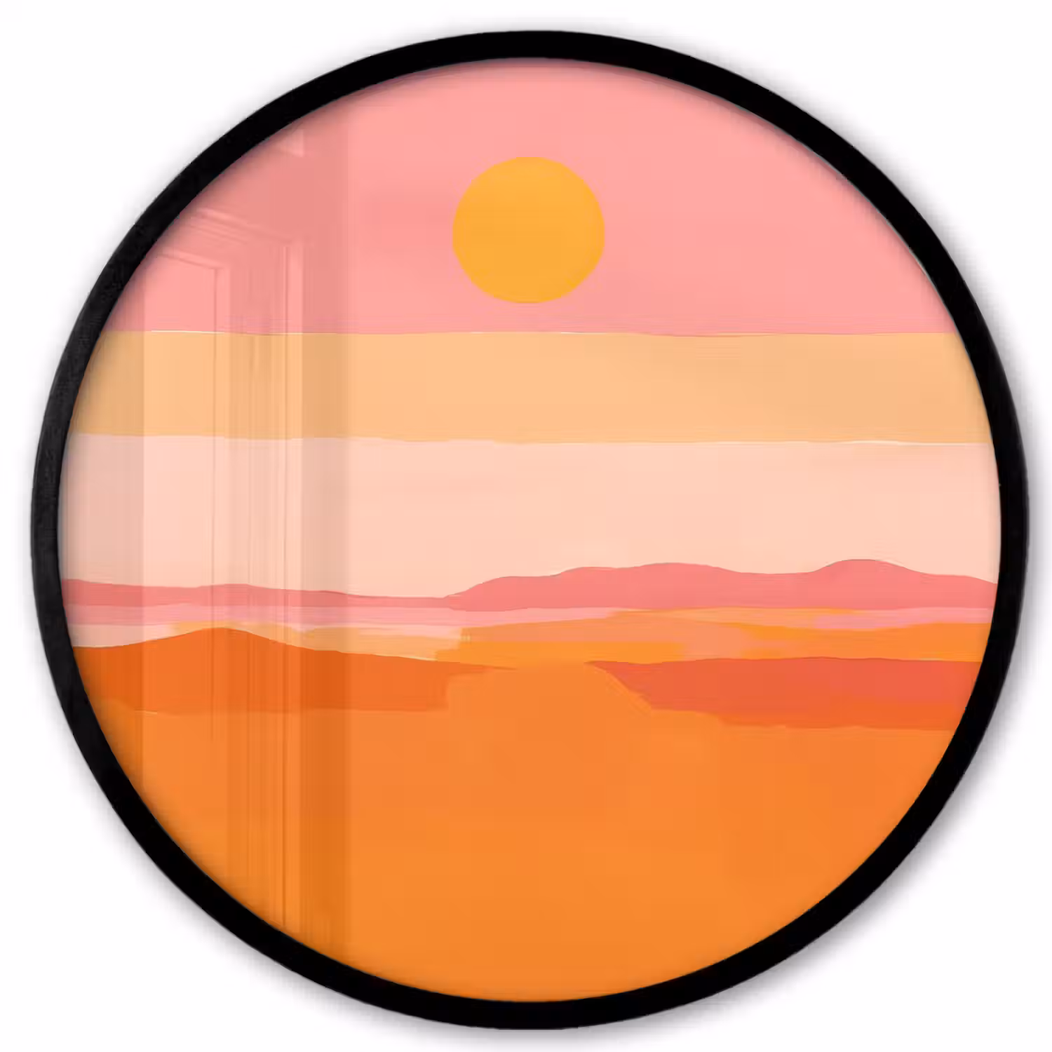 Zon - Abstract - Landschap - Oranje Fotolijst rond zonder passe partout klein -3d