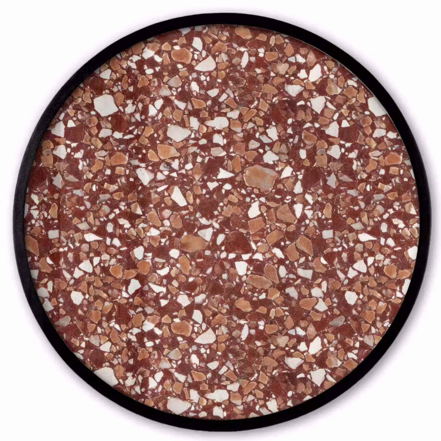 Terrazzo - Patroon - Steentextuur - Roodbruin Fotolijst rond zonder passe partout klein 856 -3d