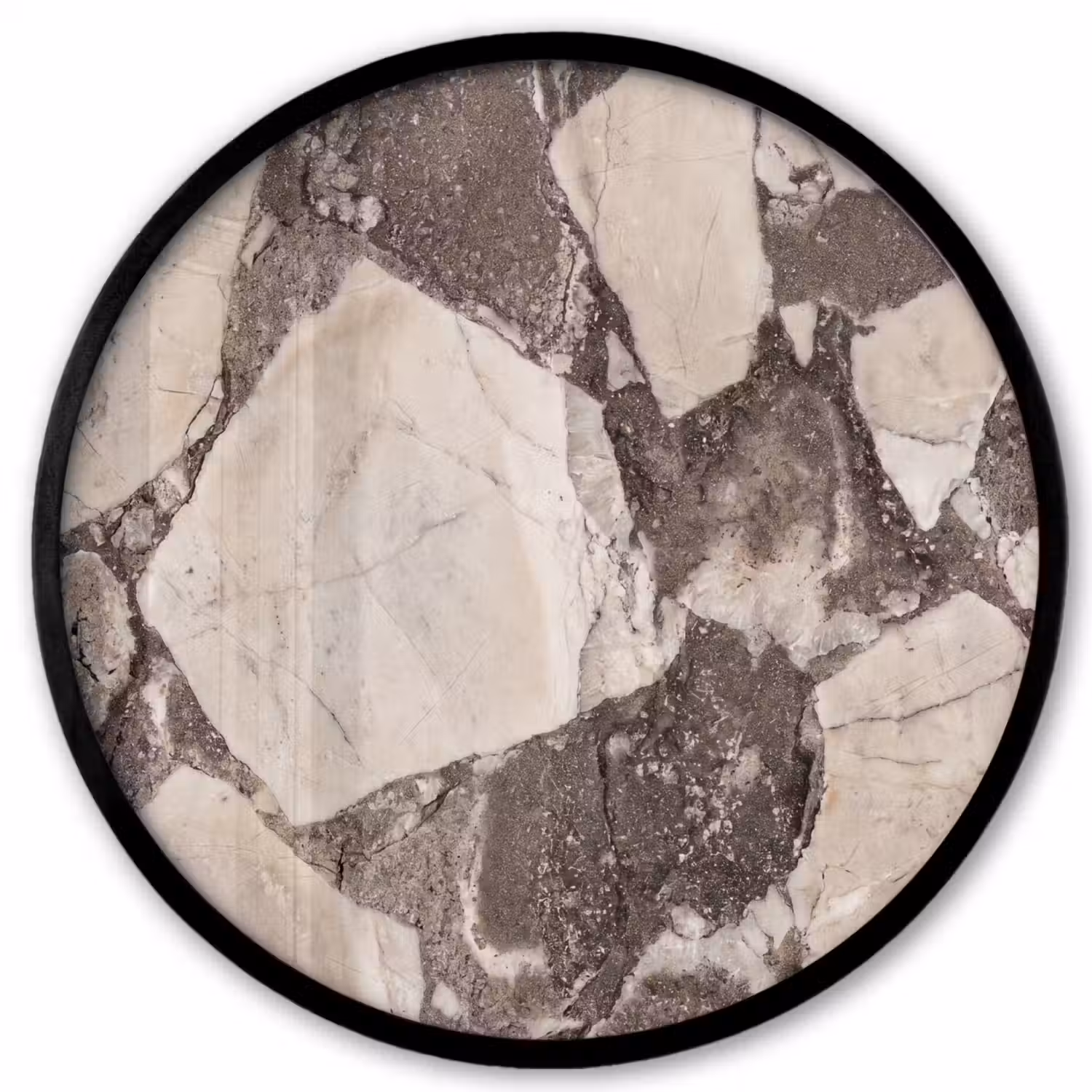 Textuur - Marmer - Abstract - Beige - Bruin Fotolijst rond zonder passe partout klein -3d