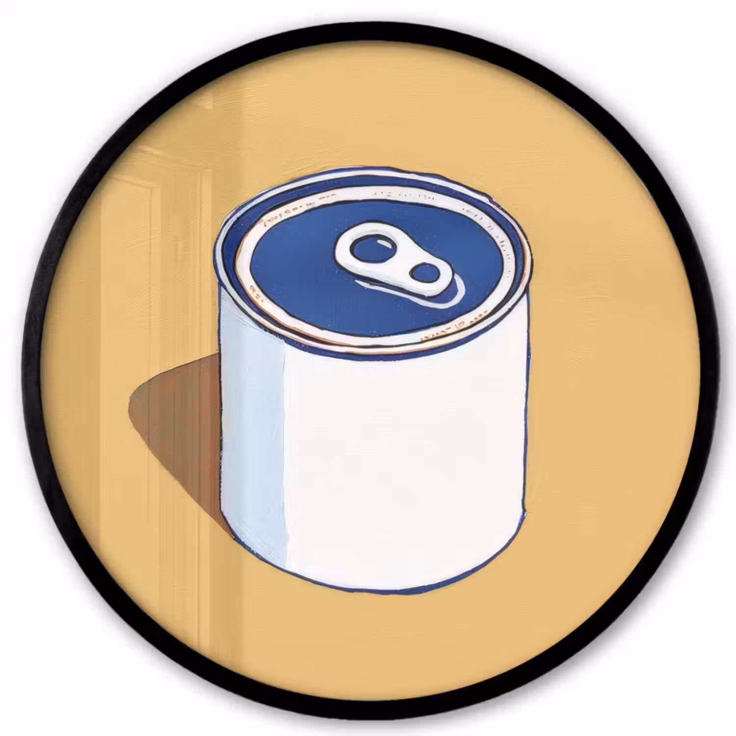 Blikje - Minimalistisch - Blauw - Illustratie Fotolijst rond zonder passe partout klein -3d