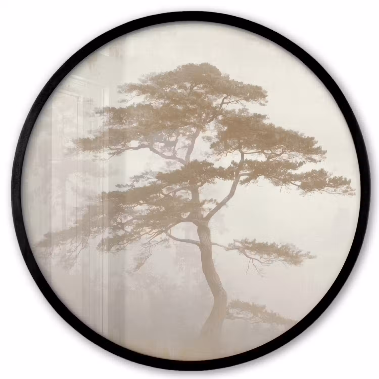 Boom - Oosterse stijl - Landschap Fotolijst rond zonder passe partout klein -3d
