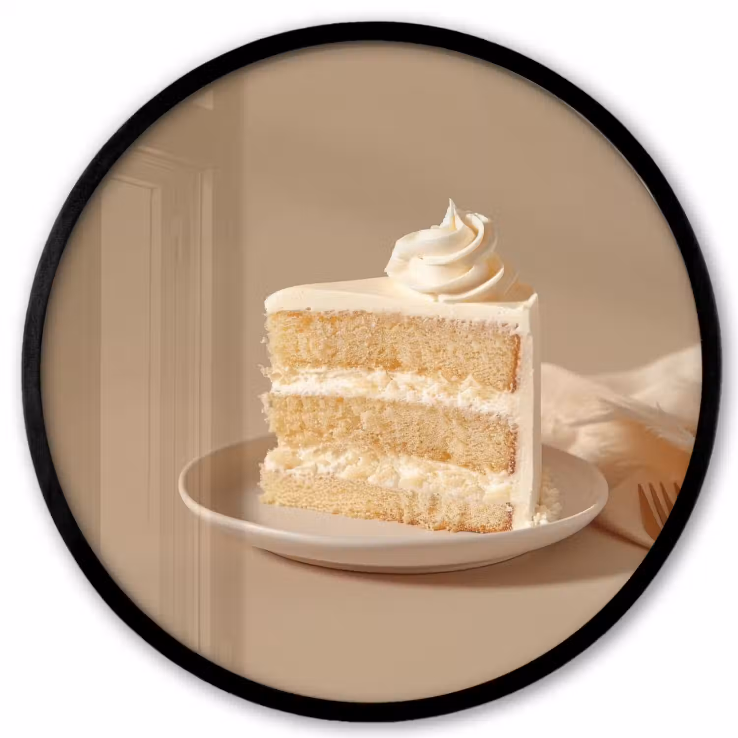 Vanilletaart - Cake - Romig Fotolijst rond zonder passe partout klein -3d