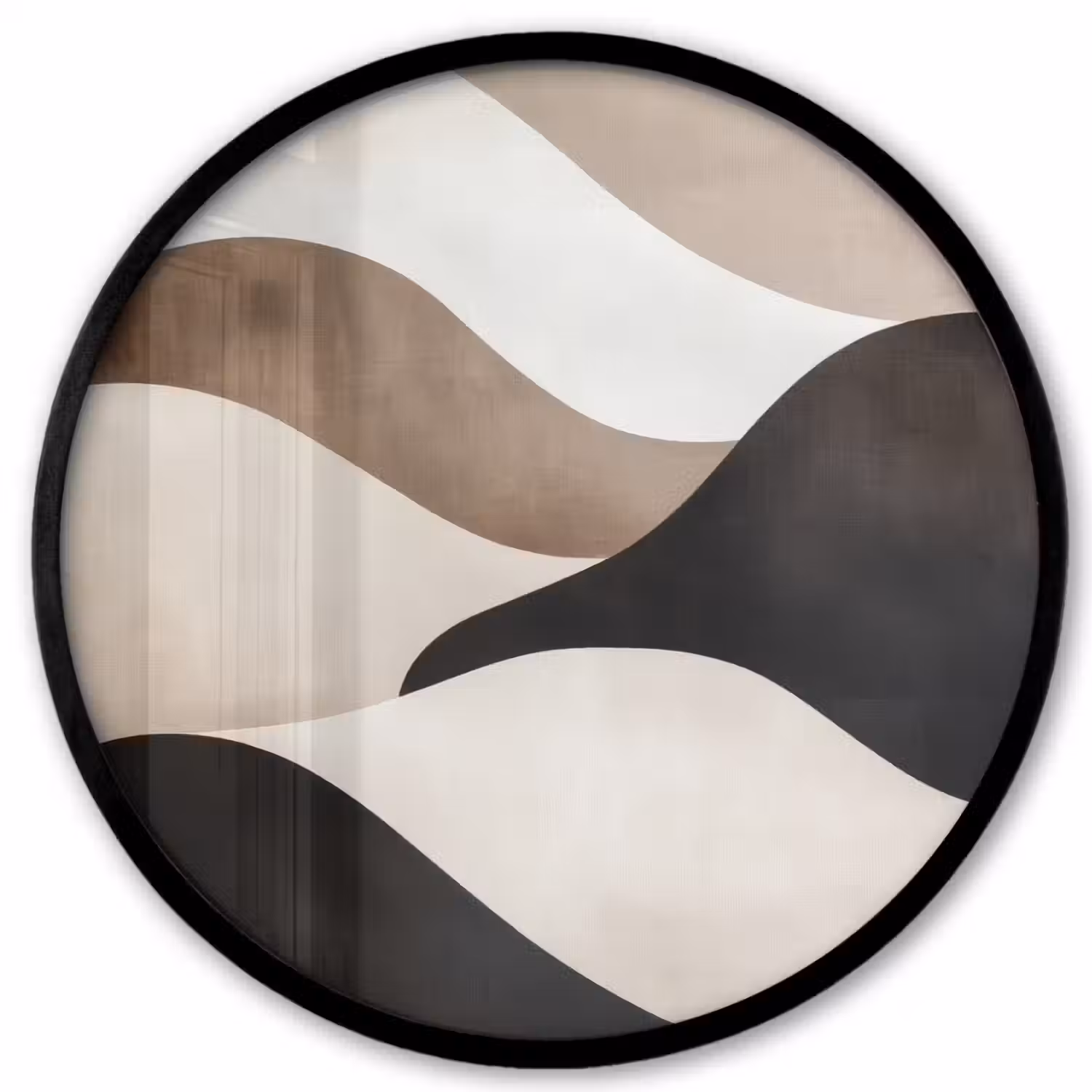 Golven - Abstract - Beige Fotolijst rond zonder passe partout klein -3d
