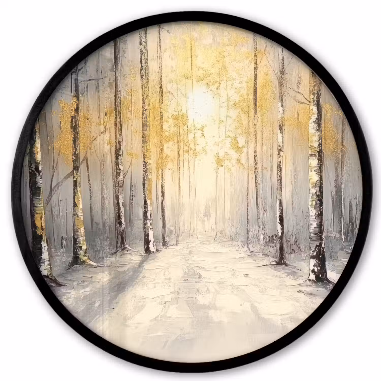 Winter - Abstract - Sneeuw - Natuur - Zon Fotolijst rond zonder passe partout klein -3d