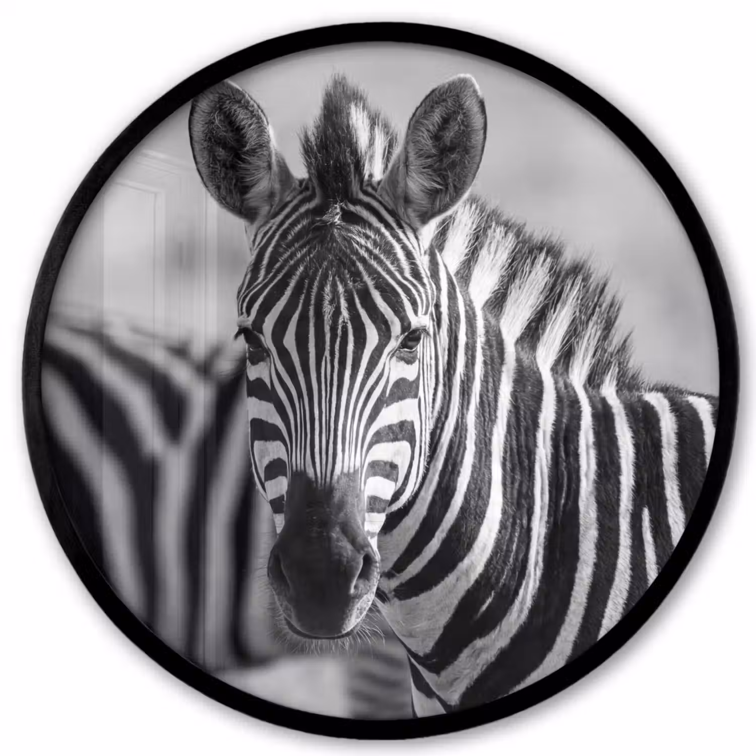 Zebra's - Zwart - Wit Fotolijst rond zonder passe partout klein -3d