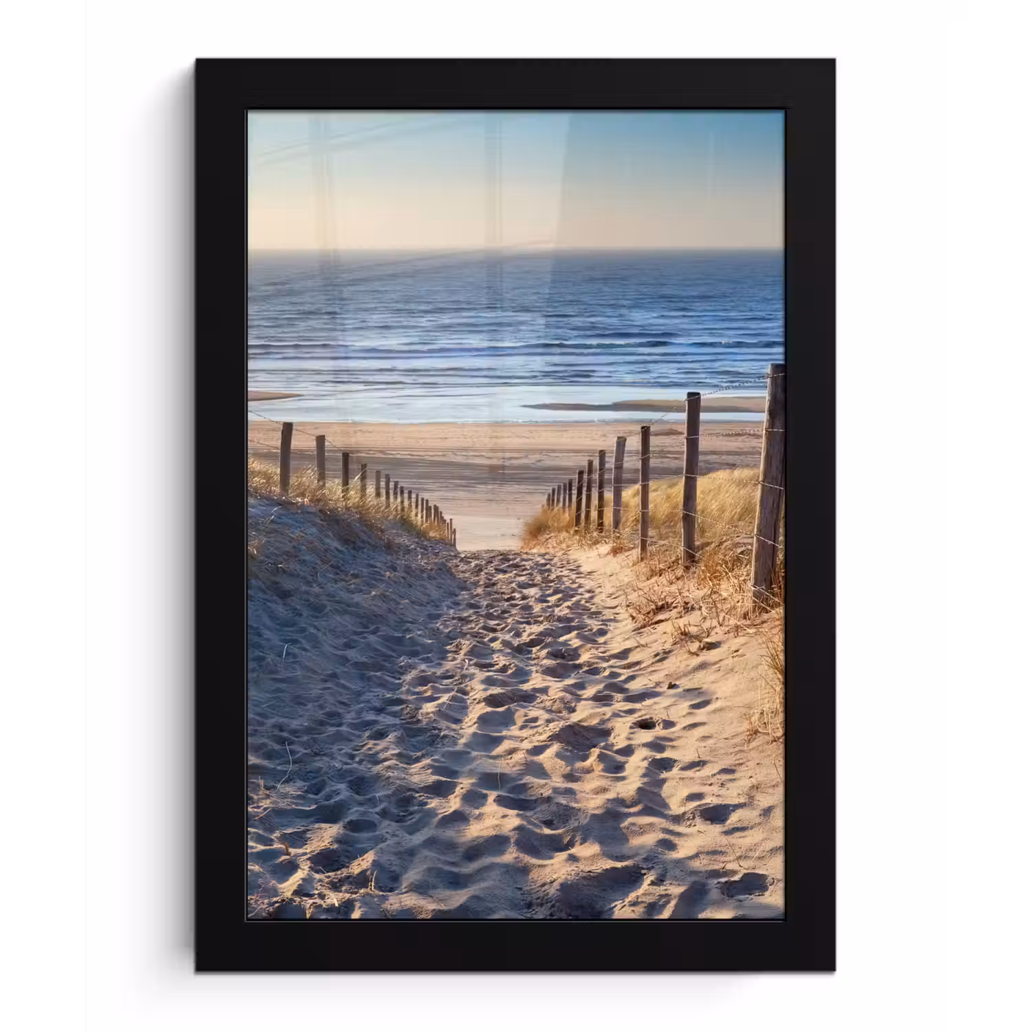 Zand - Strand - Duin - Zee - Zomer fotolijst zwart zonder passe partout klein -3d