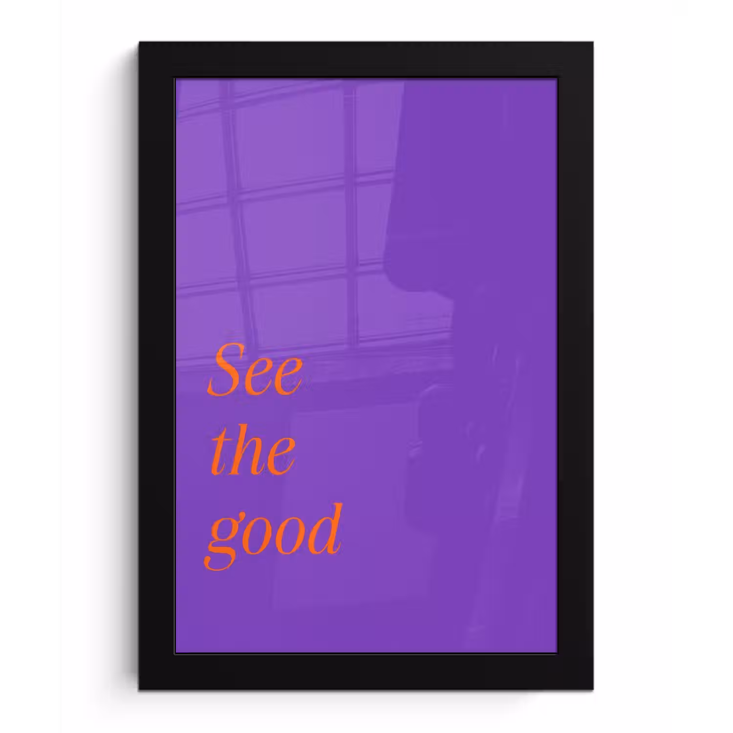 See the good - Oranje - Paars fotolijst zwart zonder passe partout klein -3d