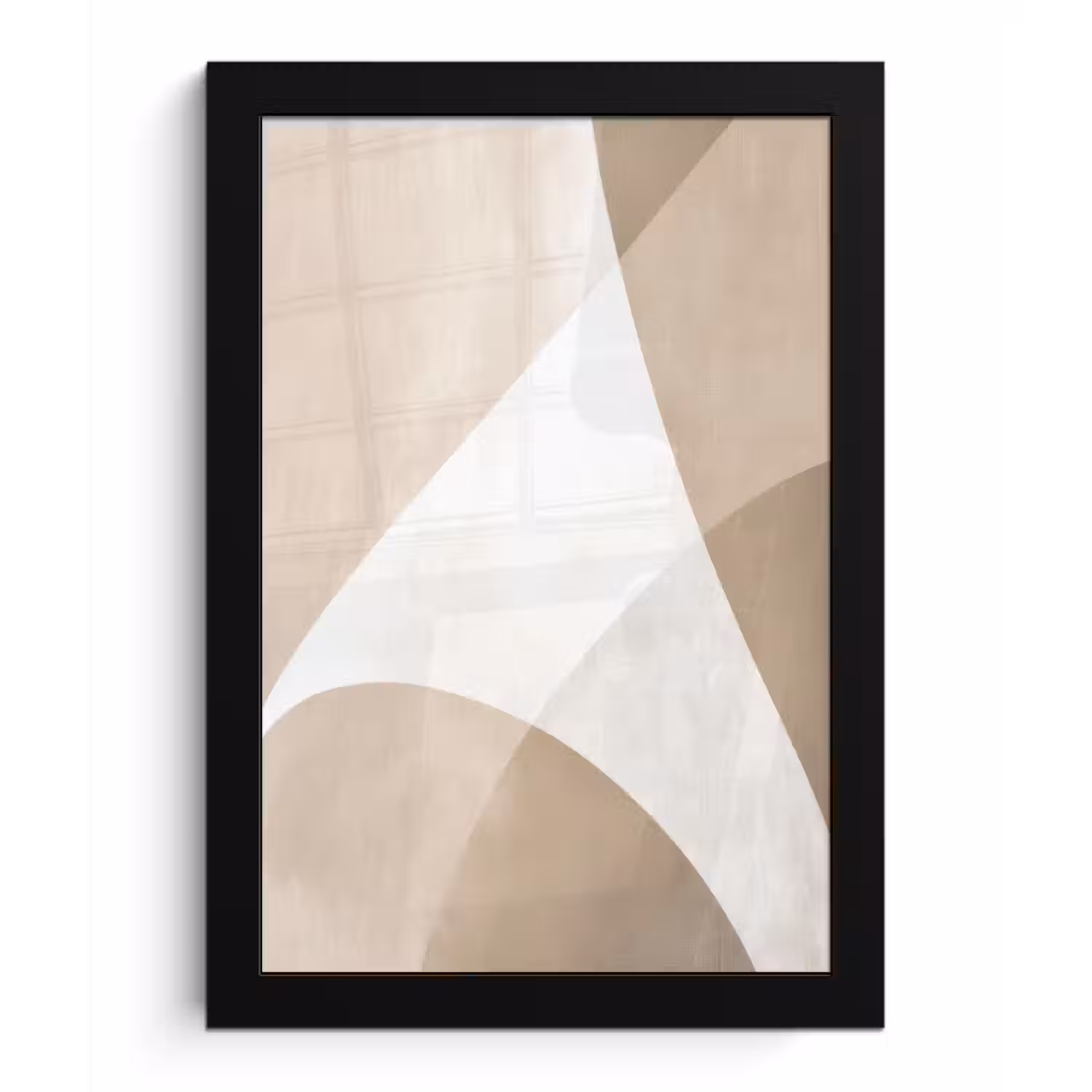 Vloeiende vlakken - Harmonieus - Golvend fotolijst zwart zonder passe partout klein -3d
