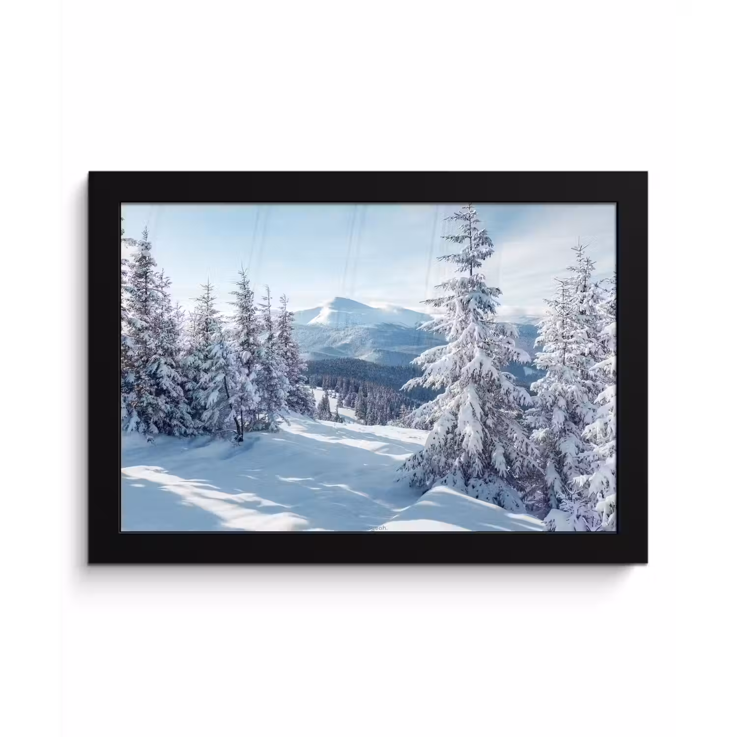 Sneeuw - Winter - Landschap - Bergen fotolijst zwart zonder passe partout klein -3d