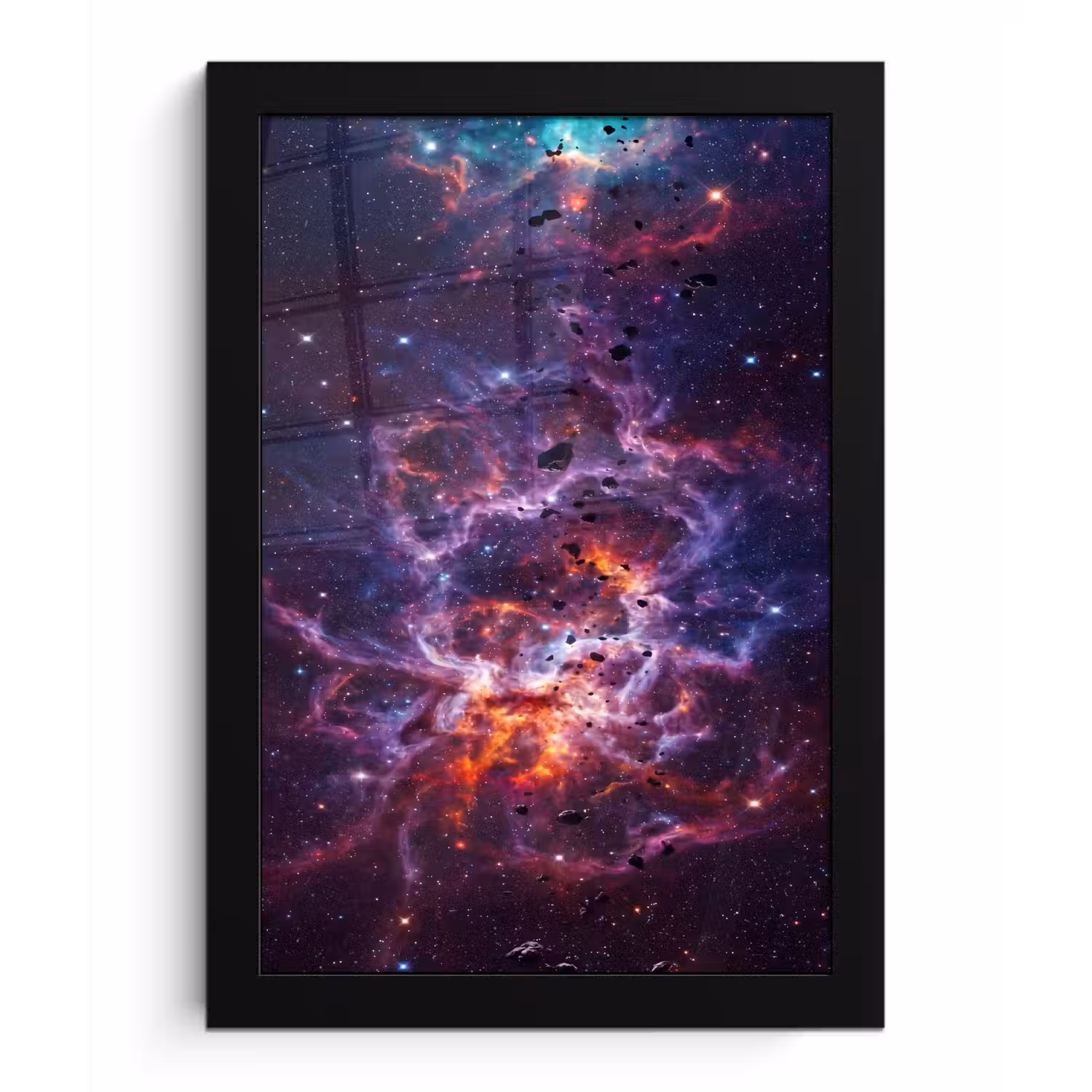 Space - Stars - Abstract - Colorful fotolijst zwart zonder passe partout klein -3d