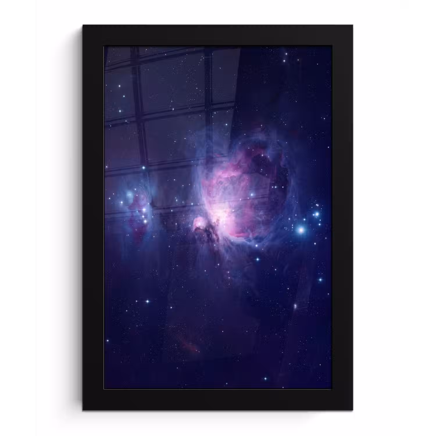 Ruimte - Sterren - Kleurrijk fotolijst zwart zonder passe partout klein -3d