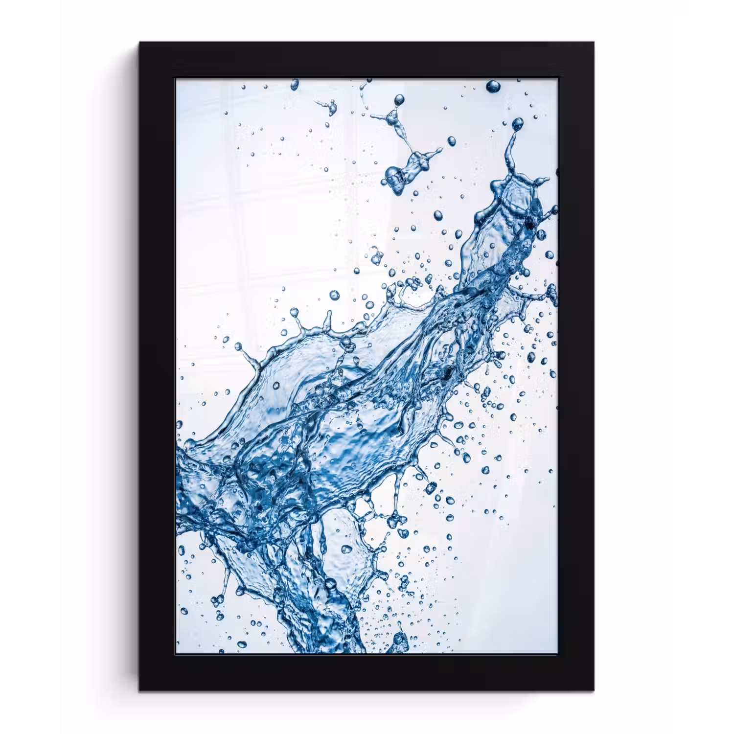 Spash - Water - Blauw fotolijst zwart zonder passe partout klein -3d