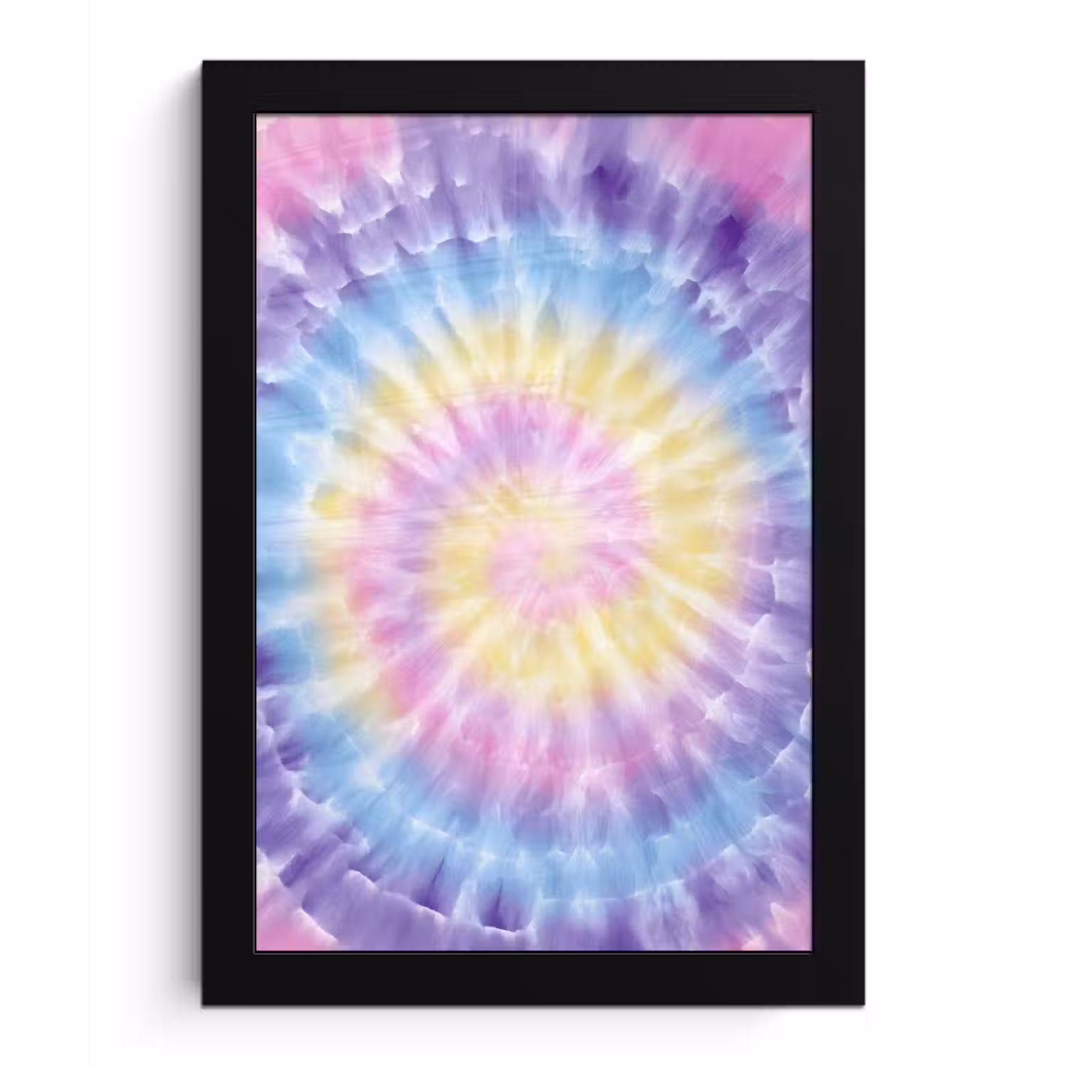 Spiraal - Tie dye - Pasteltinten fotolijst zwart zonder passe partout klein -3d