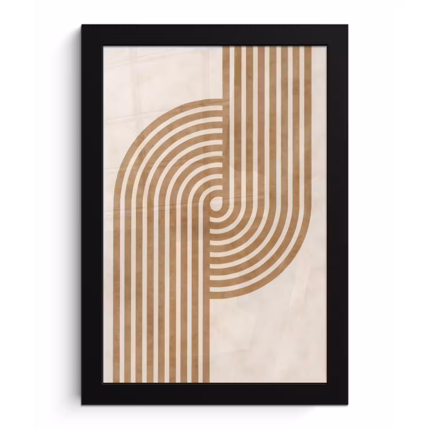 Symmetrische bocht - Koperkleurig fotolijst zwart zonder passe partout klein -3d