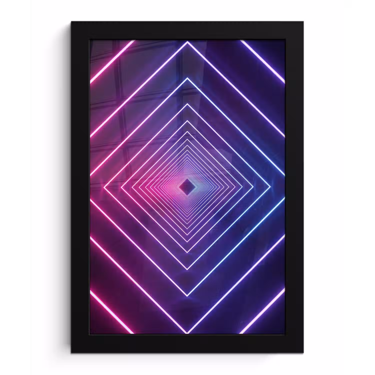 Driedimensionaal - Tunnel - Ruimte fotolijst zwart zonder passe partout klein -3d