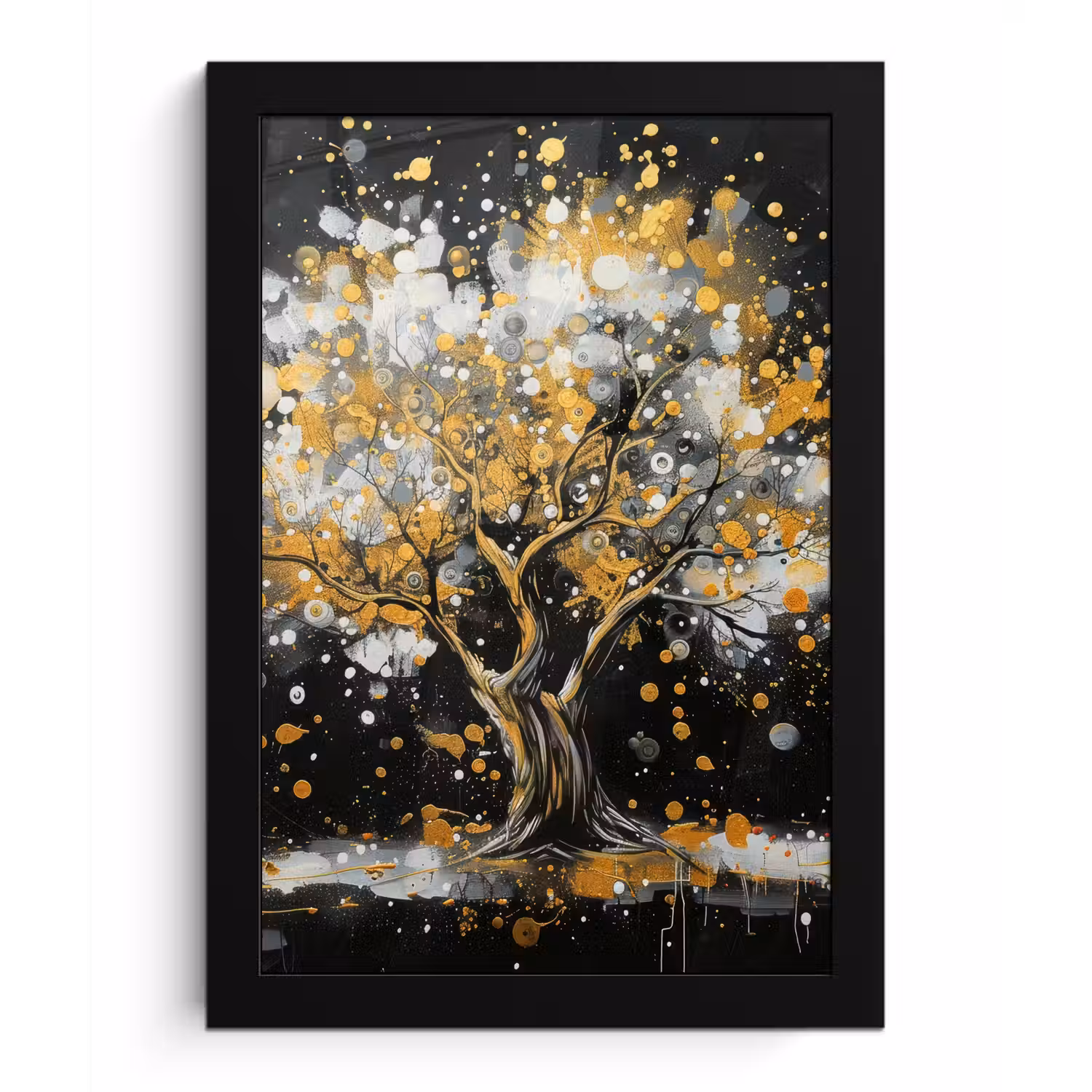 Boom - Zwart - Goud - Wit - Modern fotolijst zwart zonder passe partout klein -3d