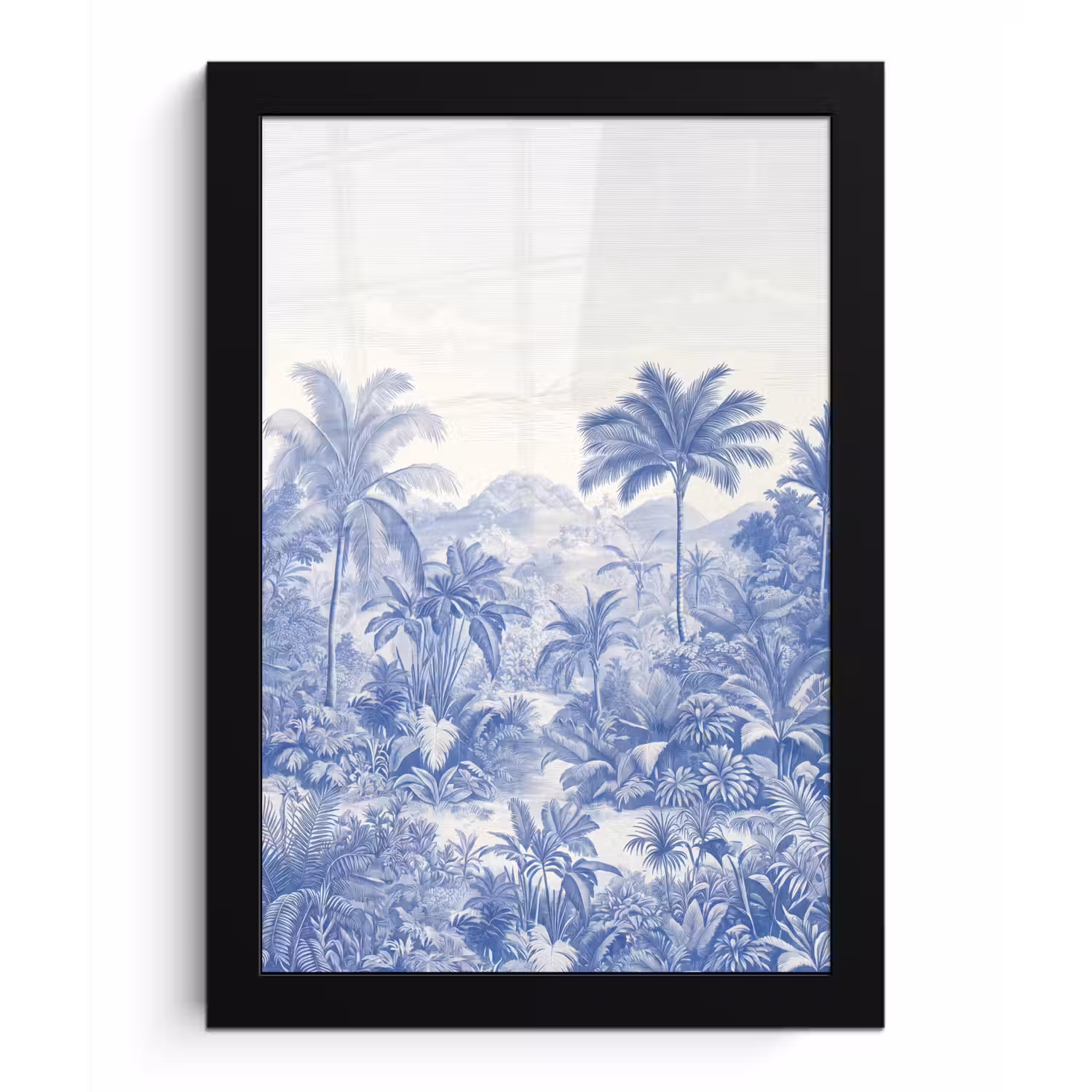 Tropisch - Jungle - Blauw fotolijst zwart zonder passe partout klein -3d