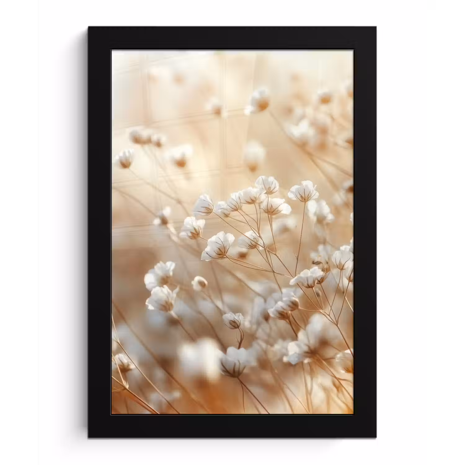 Wilde - Bloemen - Wit fotolijst zwart zonder passe partout klein -3d