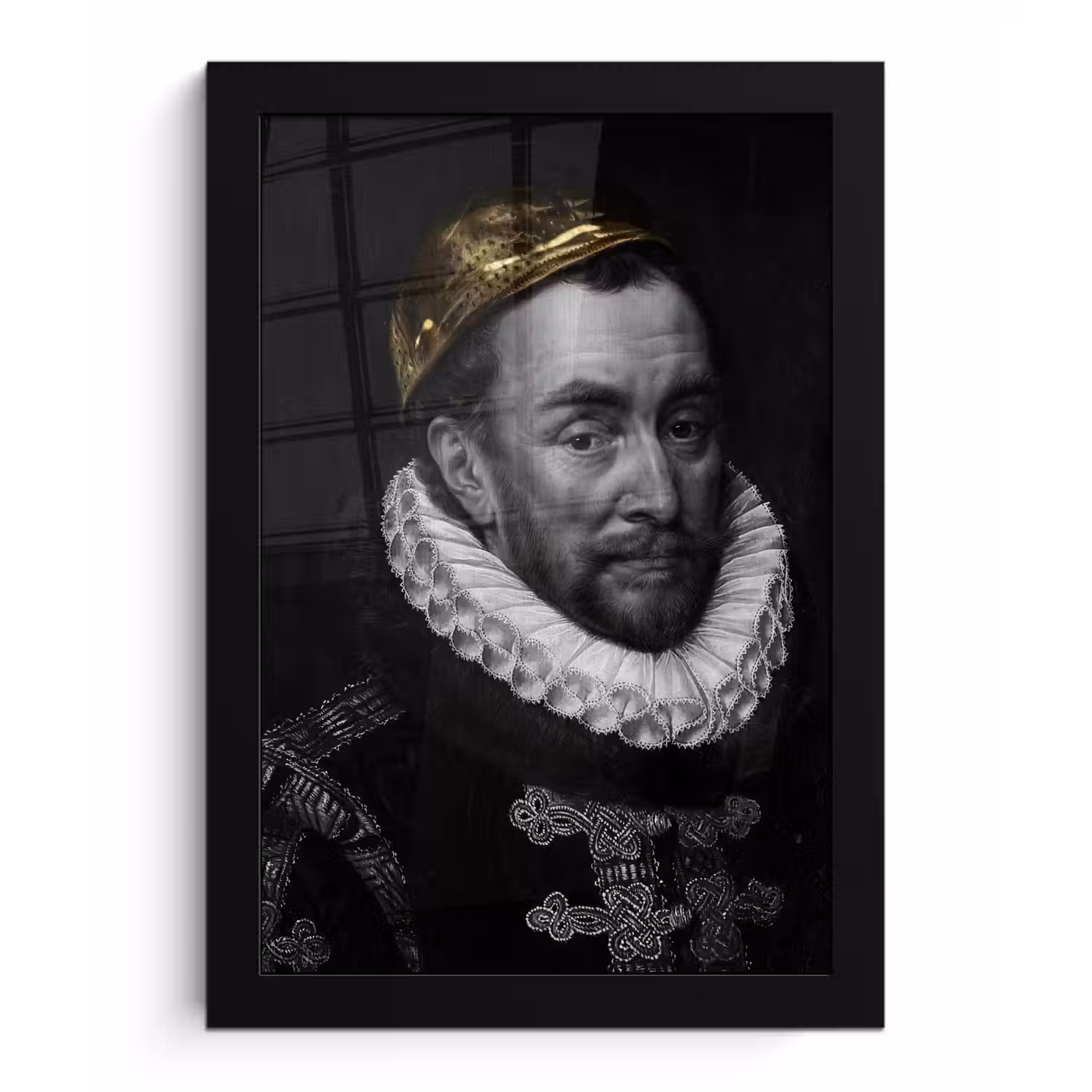 Willem van Oranje - Adriaen Thomasz - Goud fotolijst zwart zonder passe partout klein -3d