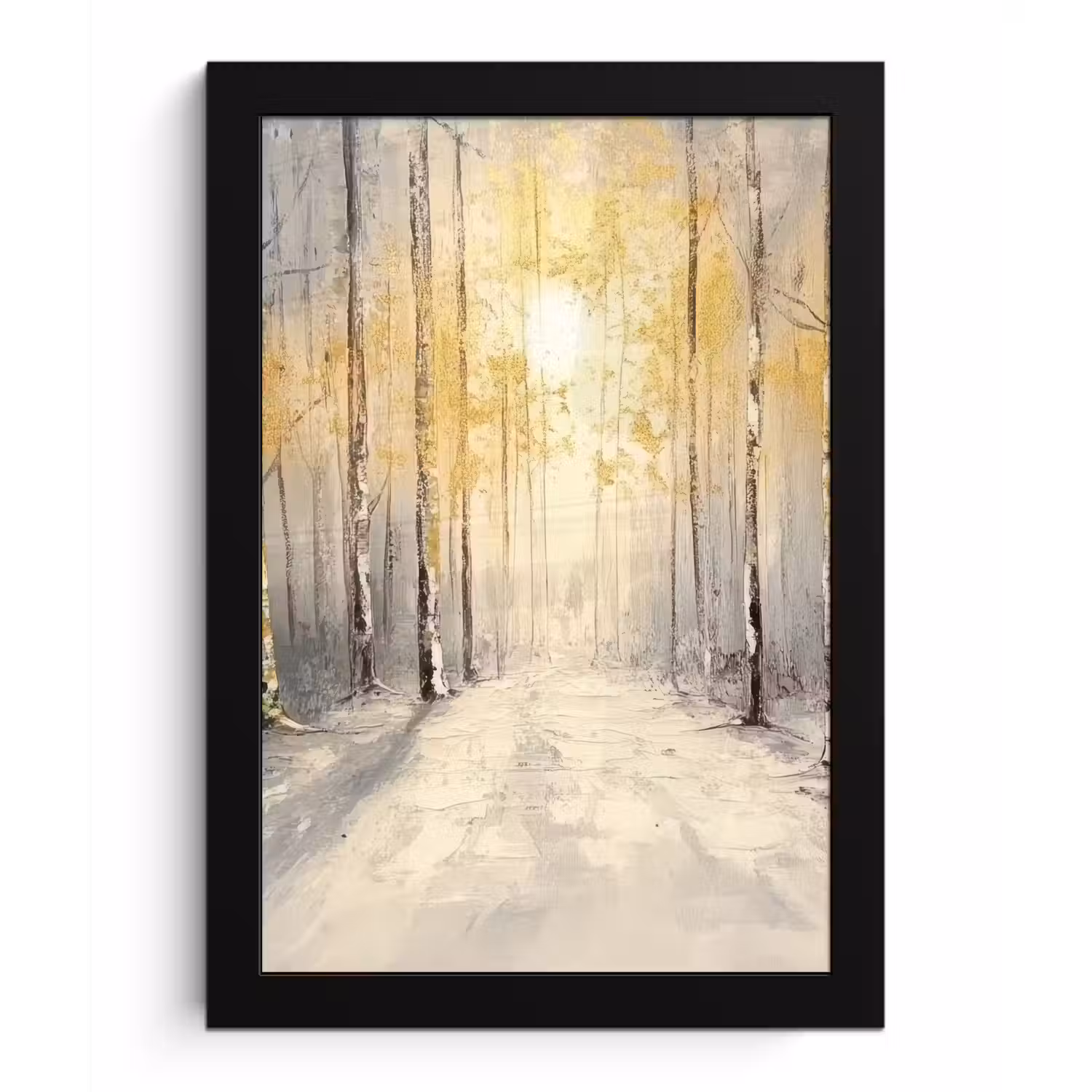 Winter - Abstract - Sneeuw - Natuur - Zon fotolijst zwart zonder passe partout klein -3d