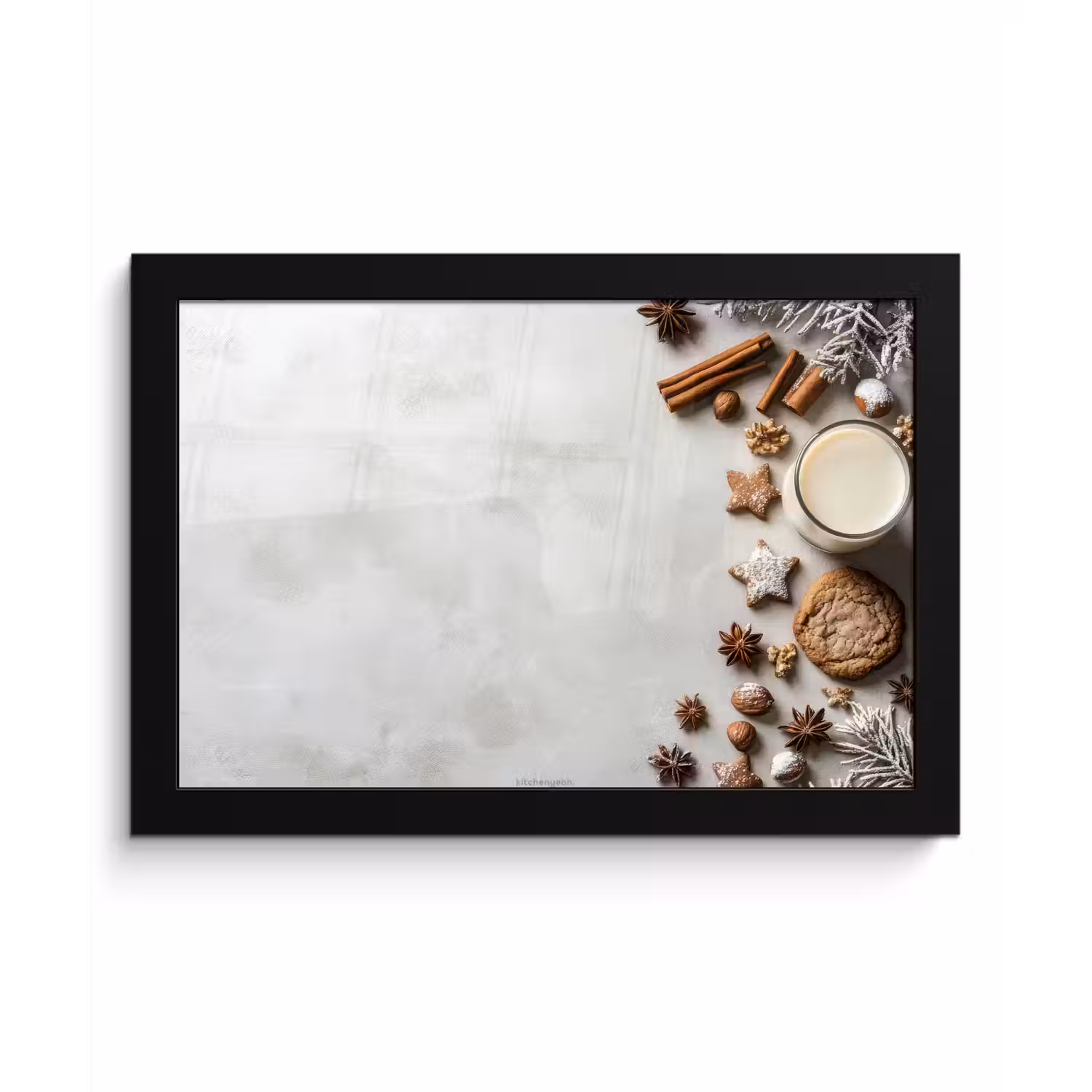Winter - Kerst - Specerijen - Wit fotolijst zwart zonder passe partout klein -3d