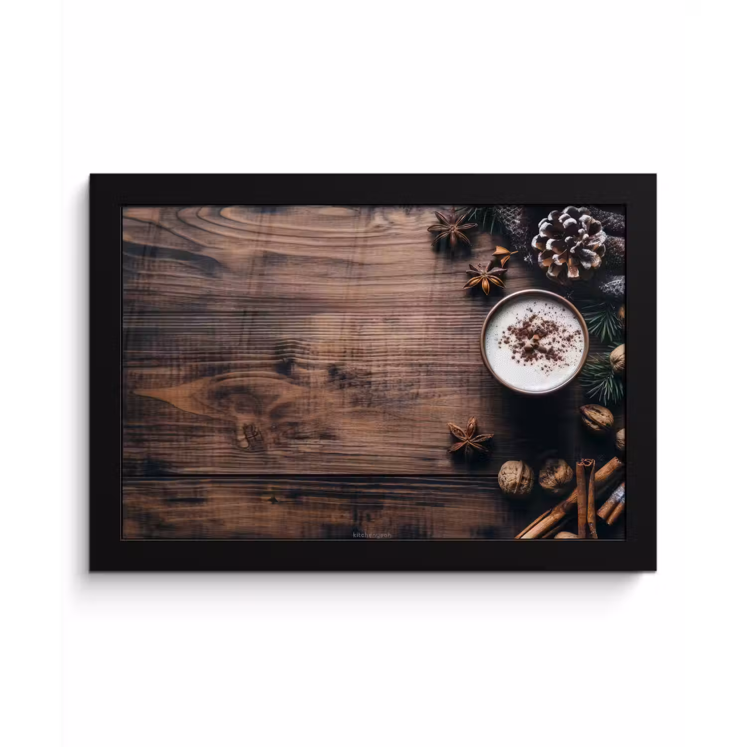 Winter - Houtlook - Stilleven fotolijst zwart zonder passe partout klein -3d