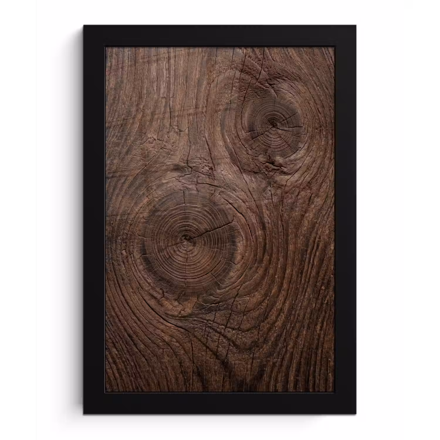 Houtnerf - Textuur - Patroon - Bruin - Rustiek fotolijst zwart zonder passe partout klein -3d
