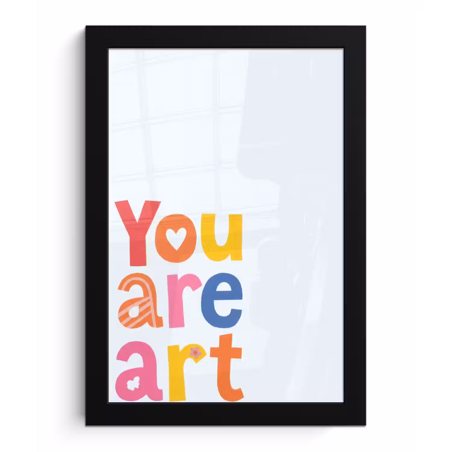 You are art - Kleurrijk - Grafisch fotolijst zwart zonder passe partout klein -3d