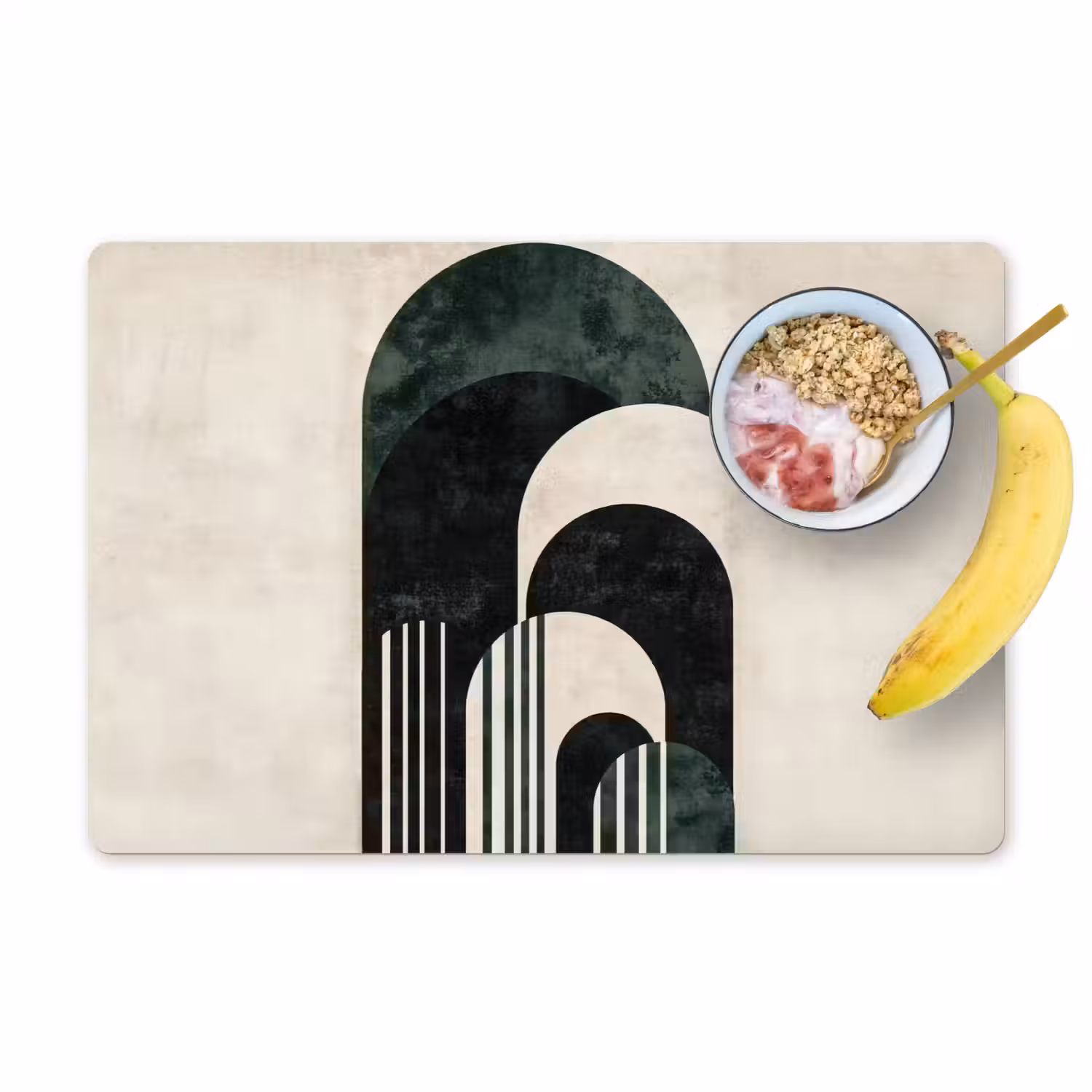 Bogen - Donkergroen - Lijnen Placemat vinyl groot -zzzproduct_Kitchenyeah-website