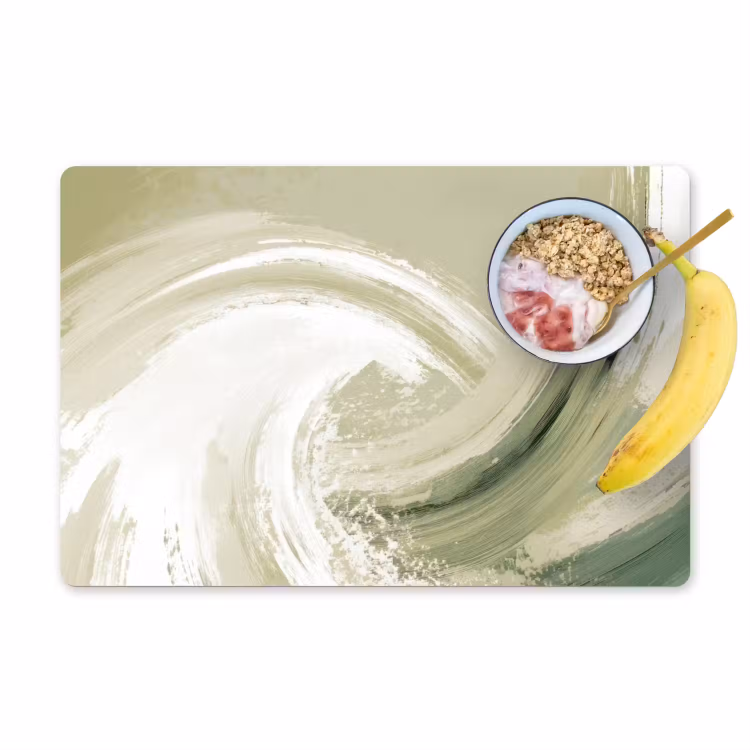 Abstract - Penseelstreken - Golven - Groen Placemat vinyl groot -zzzproduct_Kitchenyeah-website
