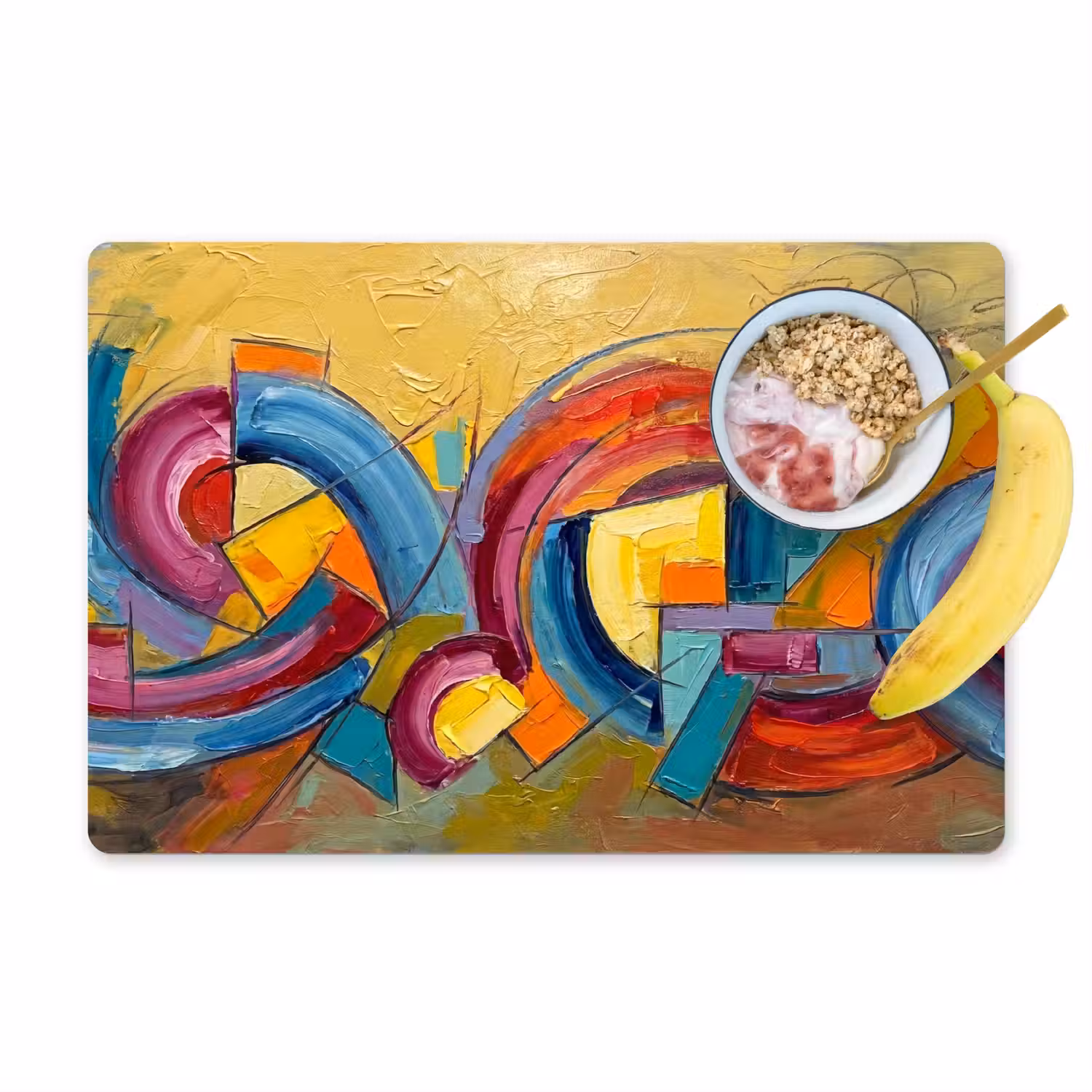 Abstract - Cirkels - Schilderij - Kleurrijk - Dynamisch Placemat vinyl groot -zzzproduct_Kitchenyeah-website