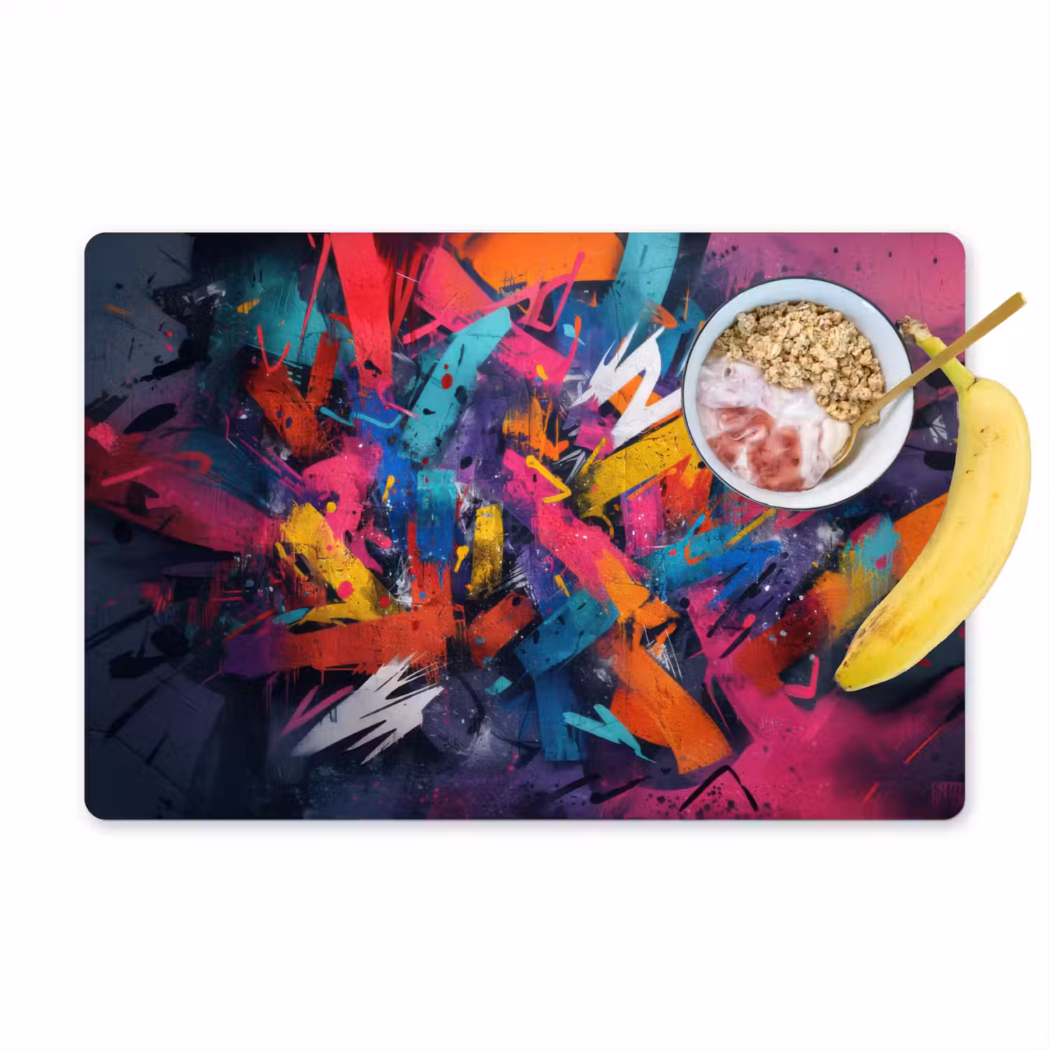 Abstract - Explosie - Neonkleuren Placemat vinyl groot -zzzproduct_Kitchenyeah-website