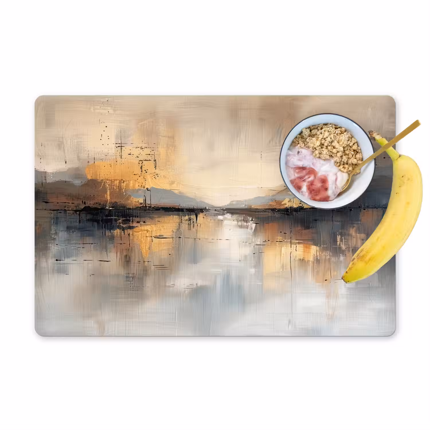 Abstract - Modern - Beige - Aesthetic - Goud Placemat vinyl groot -zzzproduct_Kitchenyeah-website