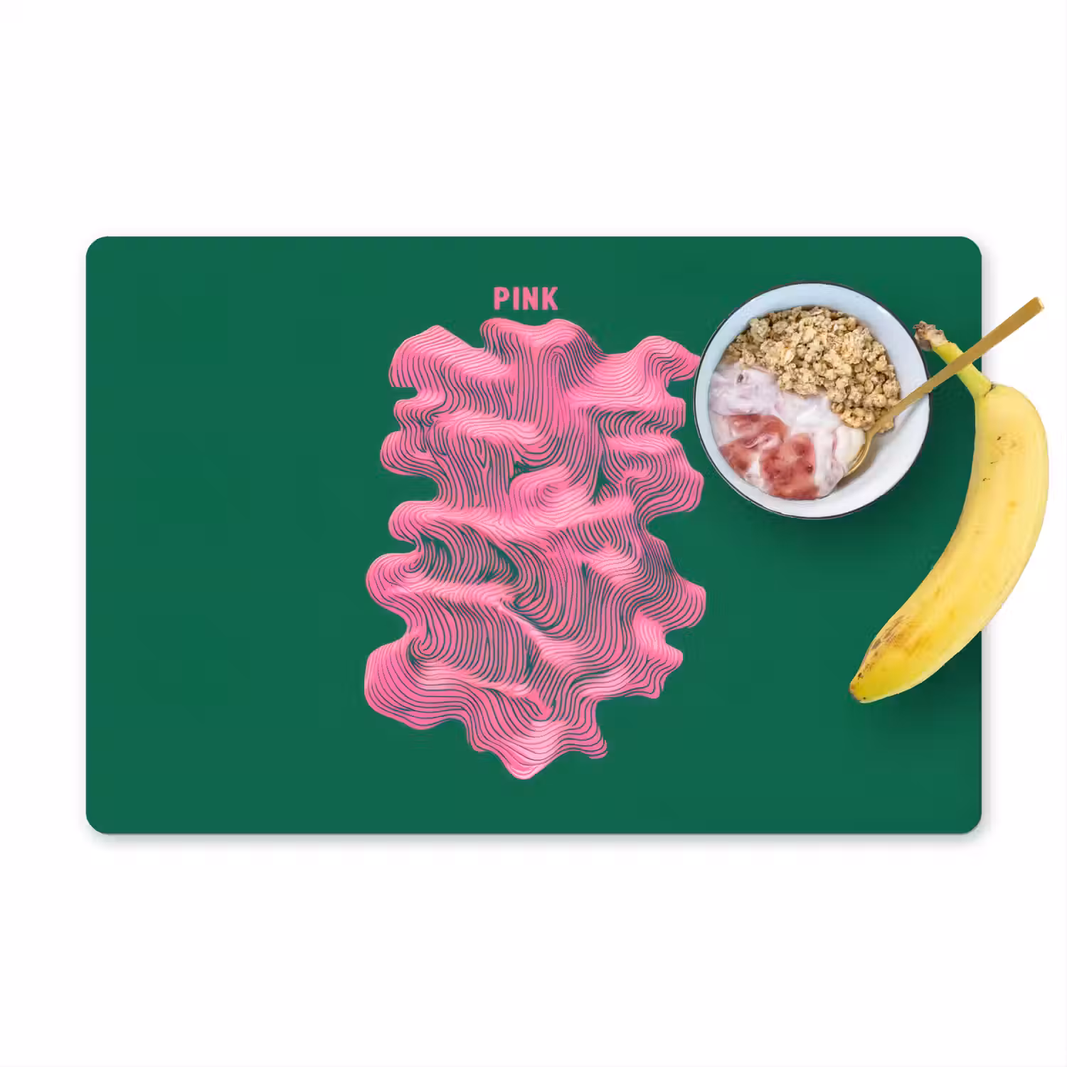 Abstract - Pink - Lijnen - Groen Placemat vinyl groot -zzzproduct_Kitchenyeah-website
