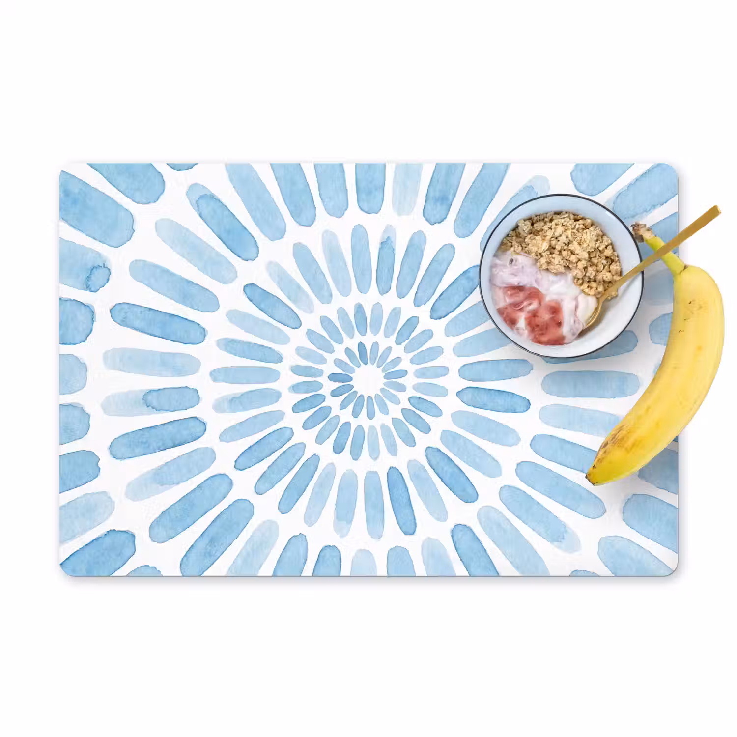 Abstract - Vormen - Kunst - Aquarel - Blauw Placemat vinyl groot -zzzproduct_Kitchenyeah-website