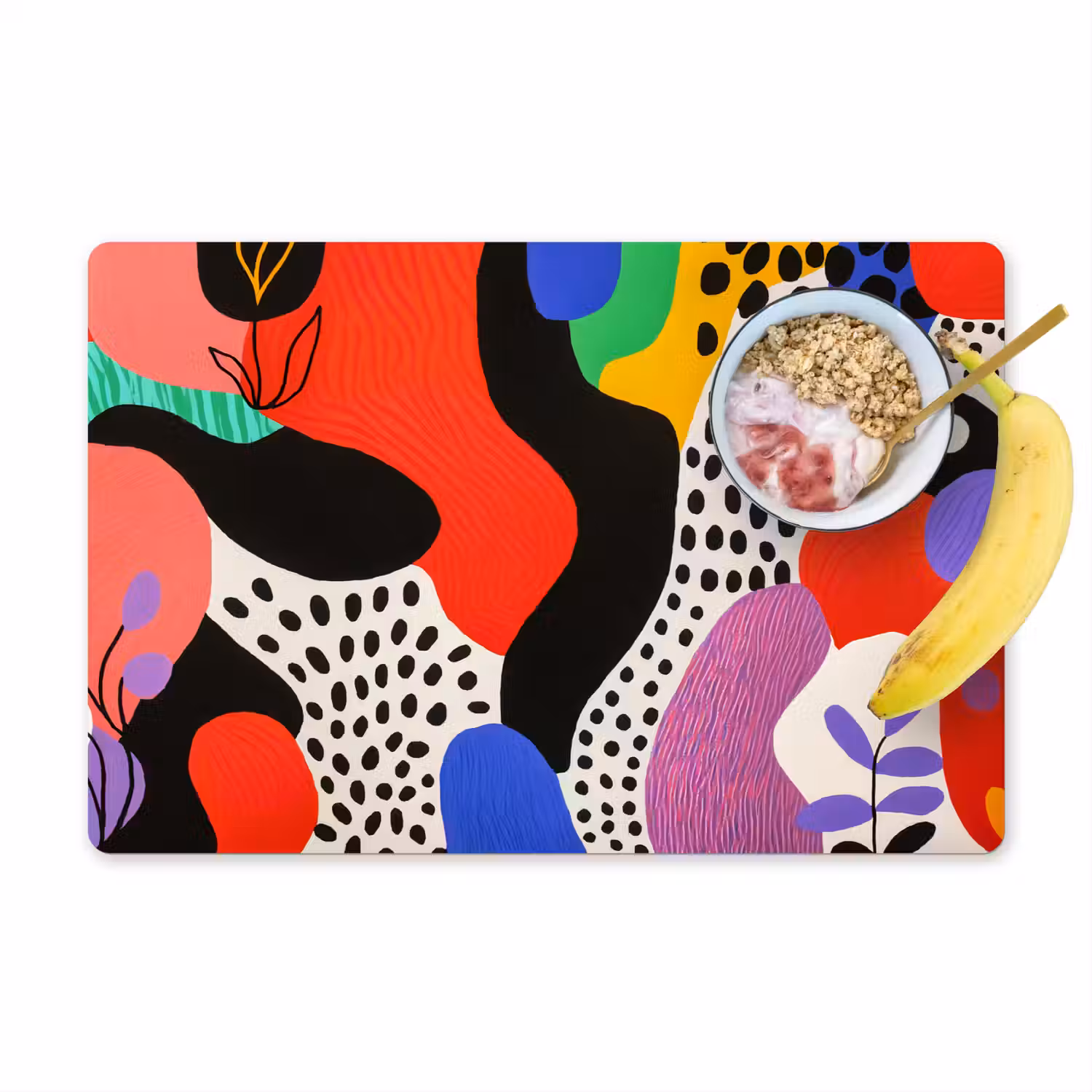 Abstract - Vormen - Kleuren - Stippen Placemat vinyl groot -zzzproduct_Kitchenyeah-website
