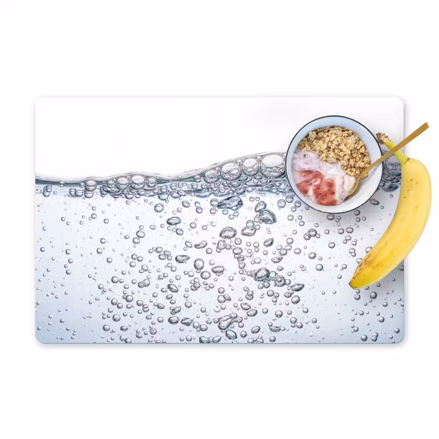 Luchtbellen - Water - Dynamisch Placemat vinyl groot -zzzproduct_Kitchenyeah-website