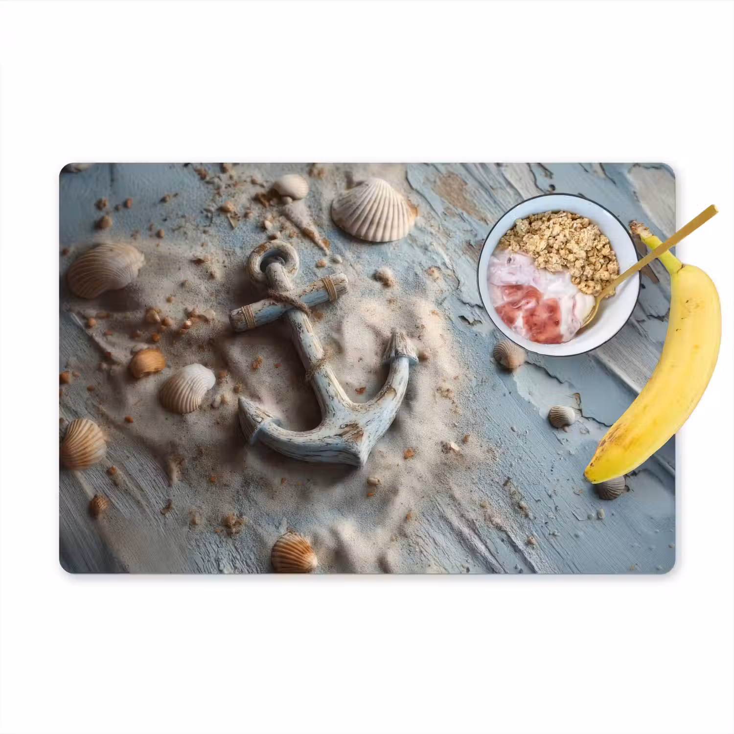 Anker - Hout - Schelpen - Zand Placemat vinyl groot -zzzproduct_Kitchenyeah-website