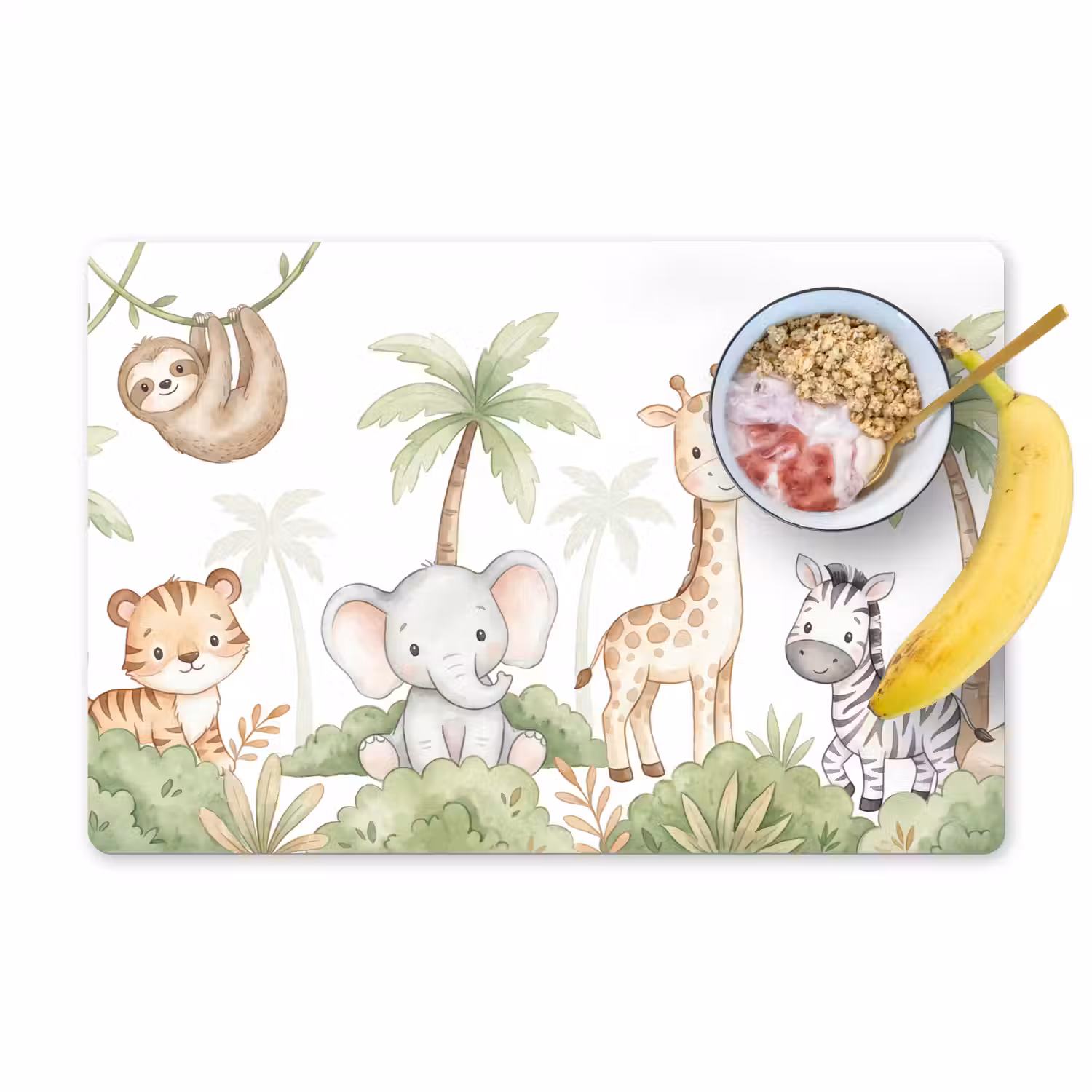 Dieren - Jungle - Pastel Placemat vinyl groot -zzzproduct_Kitchenyeah-website