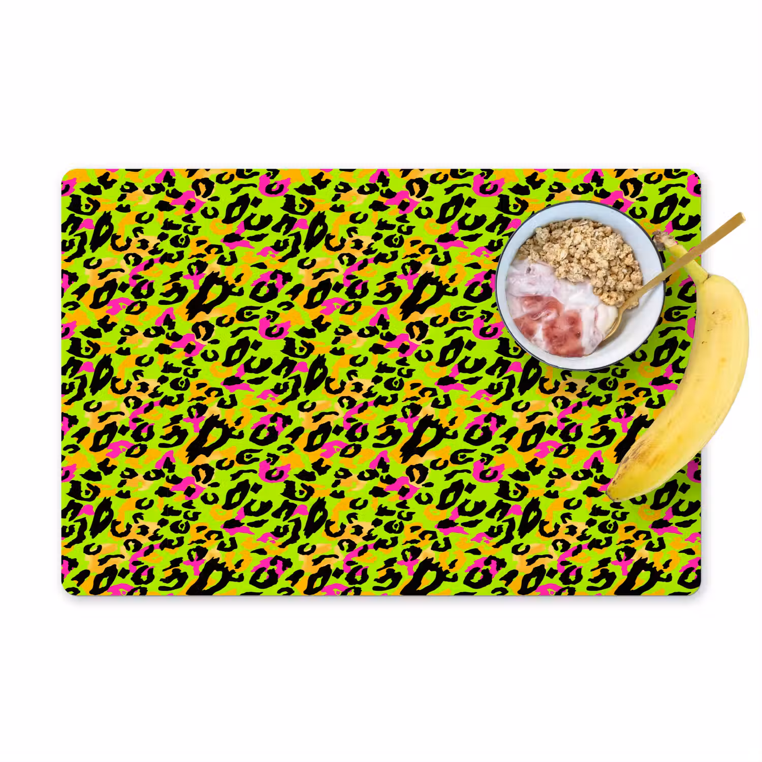 Dieren - Neon - Groen - Panterprint Placemat vinyl groot 368 -zzzproduct_Kitchenyeah-website
