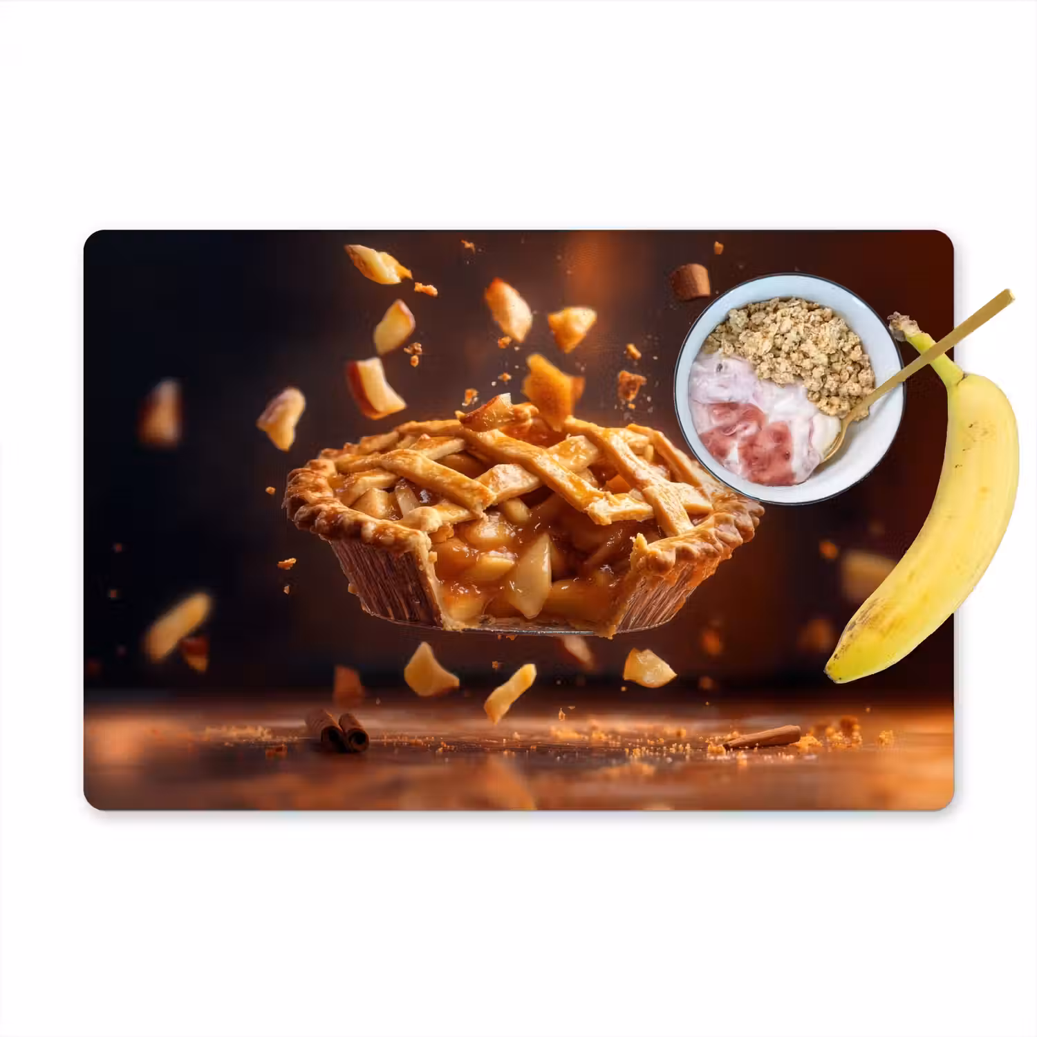Appel - Taart - Warm - Eten Placemat vinyl groot -zzzproduct_Kitchenyeah-website